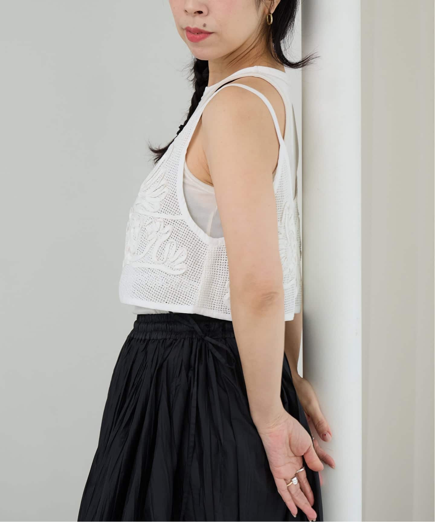 IENA LA BOUCLE メッシュテープ刺繍キャミベスト（ベスト）｜IENA