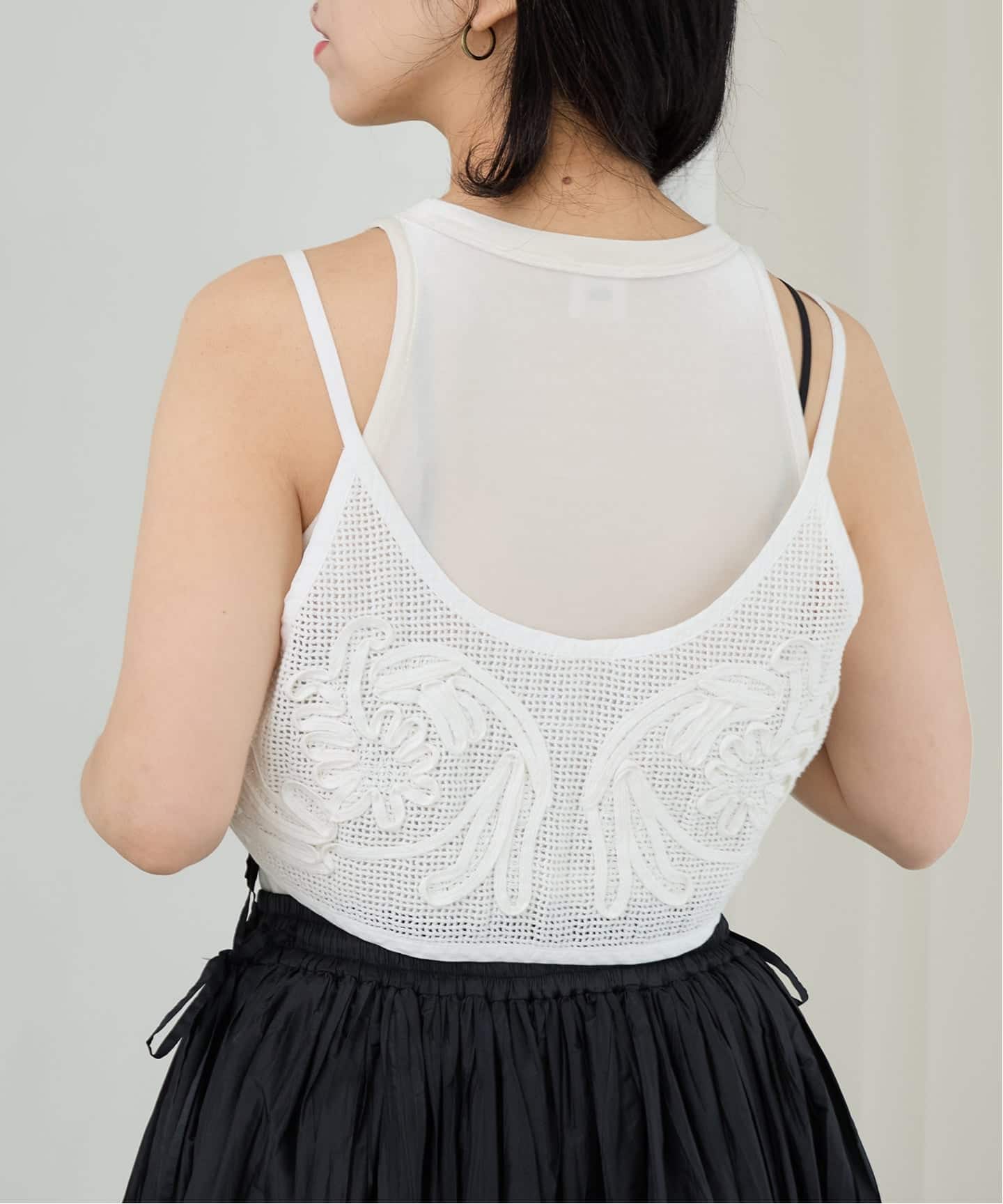 IENA LA BOUCLE メッシュテープ刺繍キャミベスト（ベスト）｜IENA