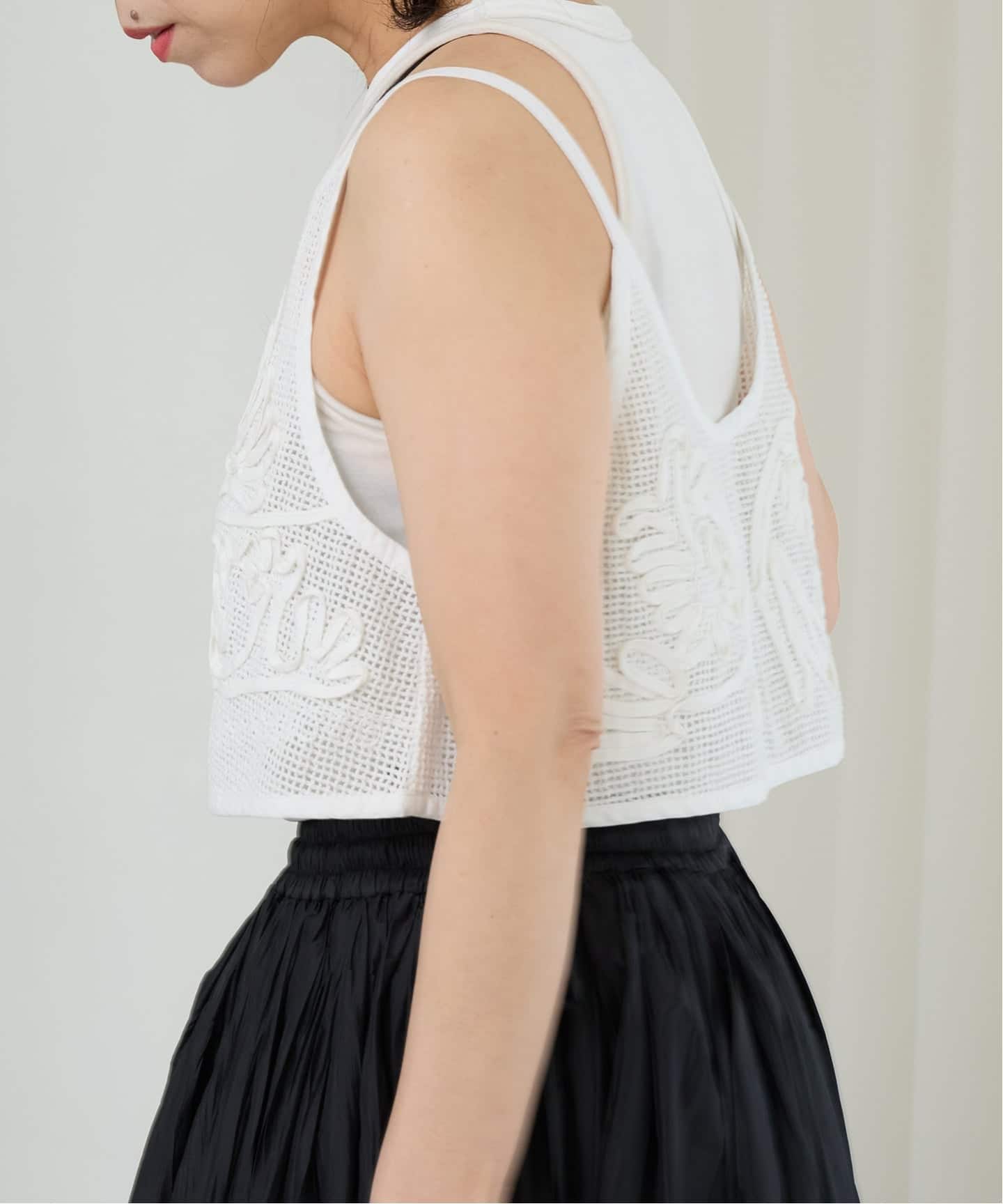 IENA LA BOUCLE メッシュテープ刺繍キャミベスト（ベスト）｜IENA