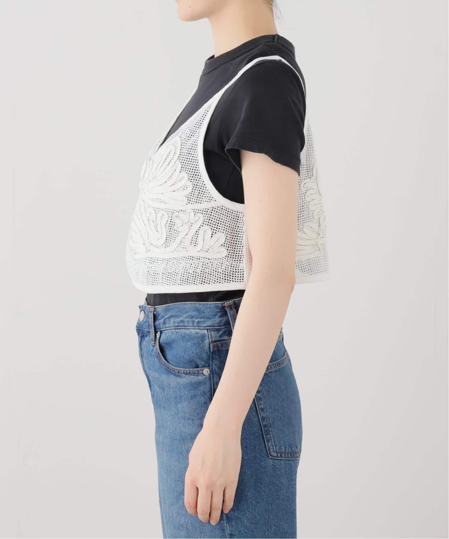 IENA LA BOUCLE メッシュテープ刺繍キャミベスト（ベスト）｜IENA