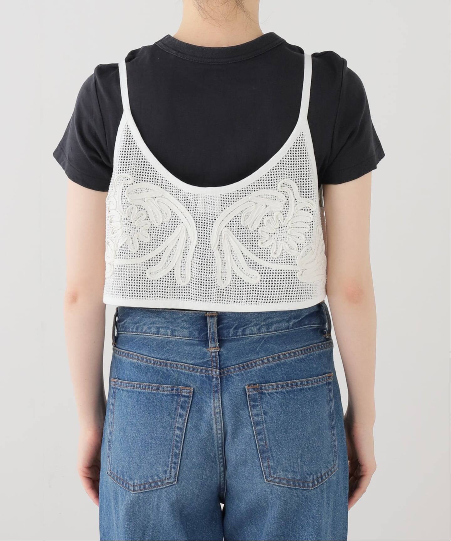 IENA LA BOUCLE メッシュテープ刺繍キャミベスト（ベスト）｜IENA