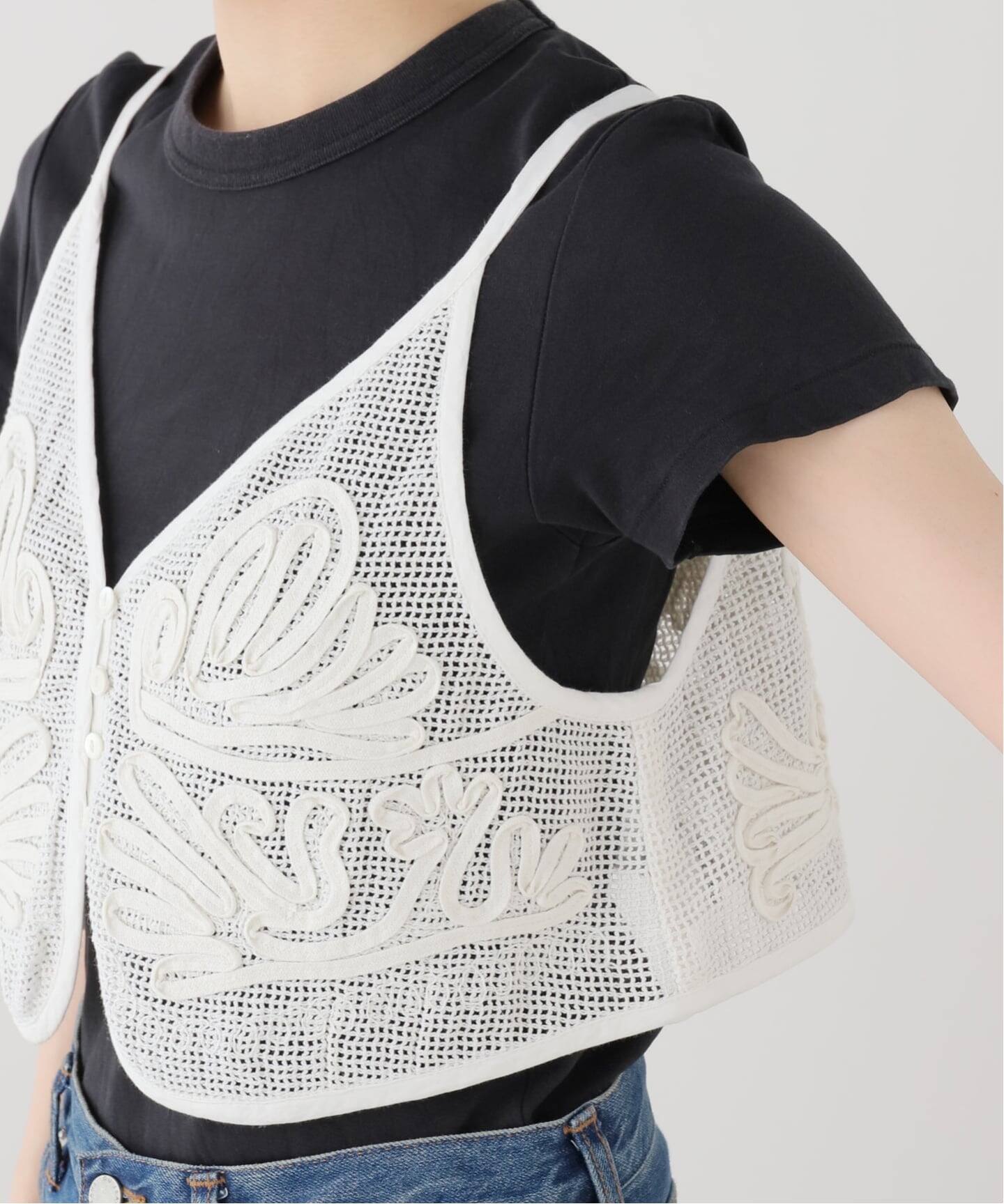 IENA LA BOUCLE メッシュテープ刺繍キャミベスト（ベスト）｜IENA