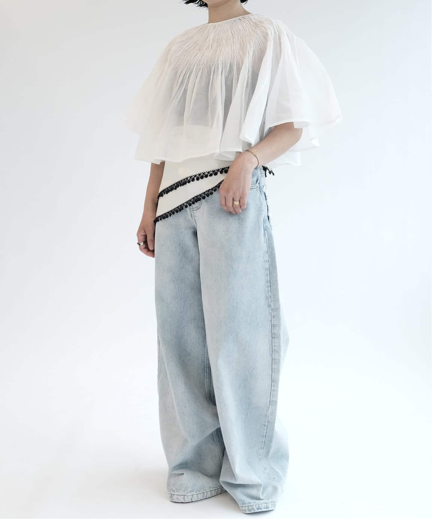 IENA LA BOUCLE ハンドタックボレロブラウス（シャツ／ブラウス