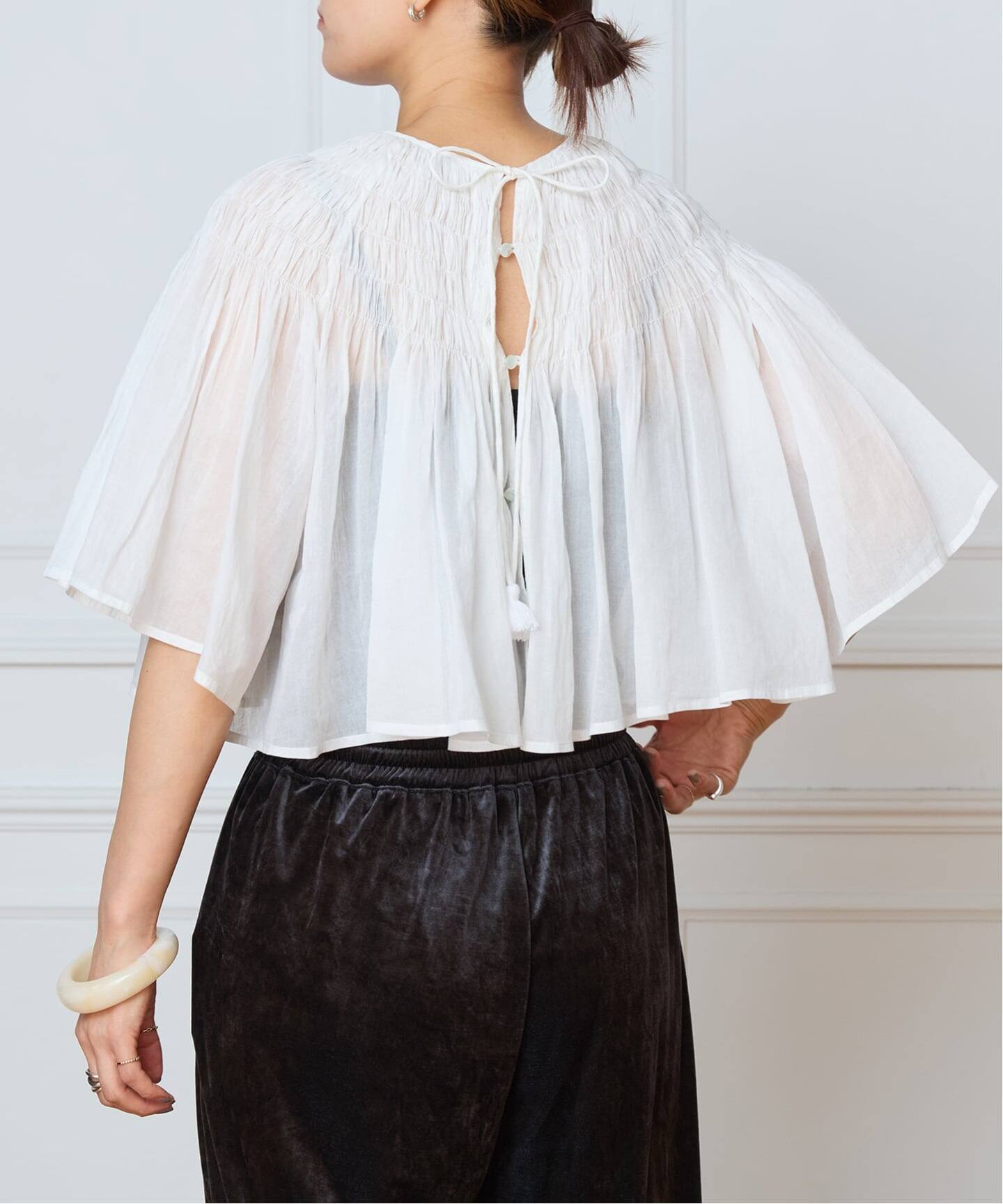 IENA LA BOUCLE ハンドタックボレロブラウス（シャツ／ブラウス 