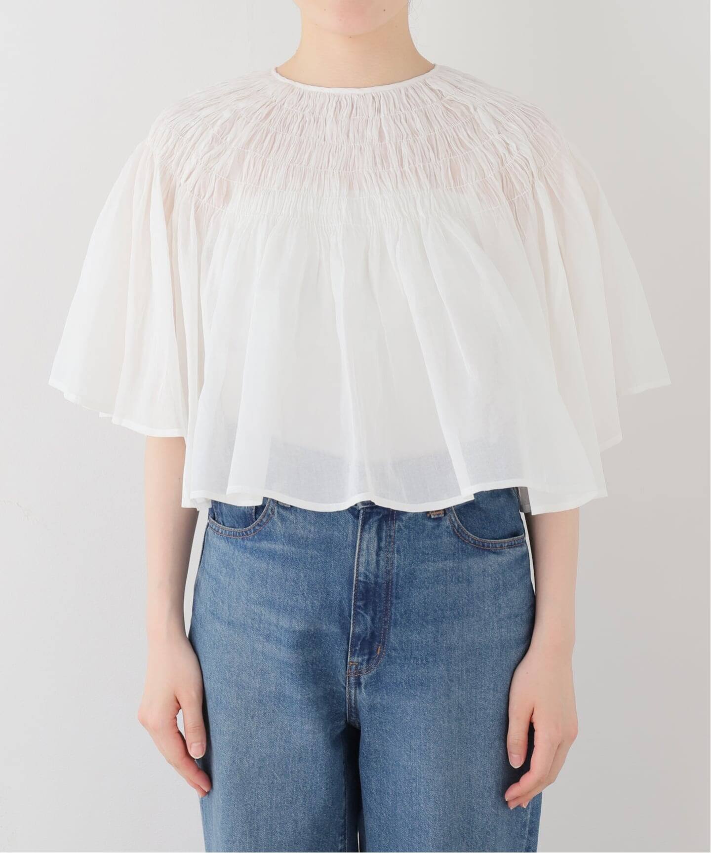 IENA LA BOUCLE ハンドタックボレロブラウス（シャツ／ブラウス 