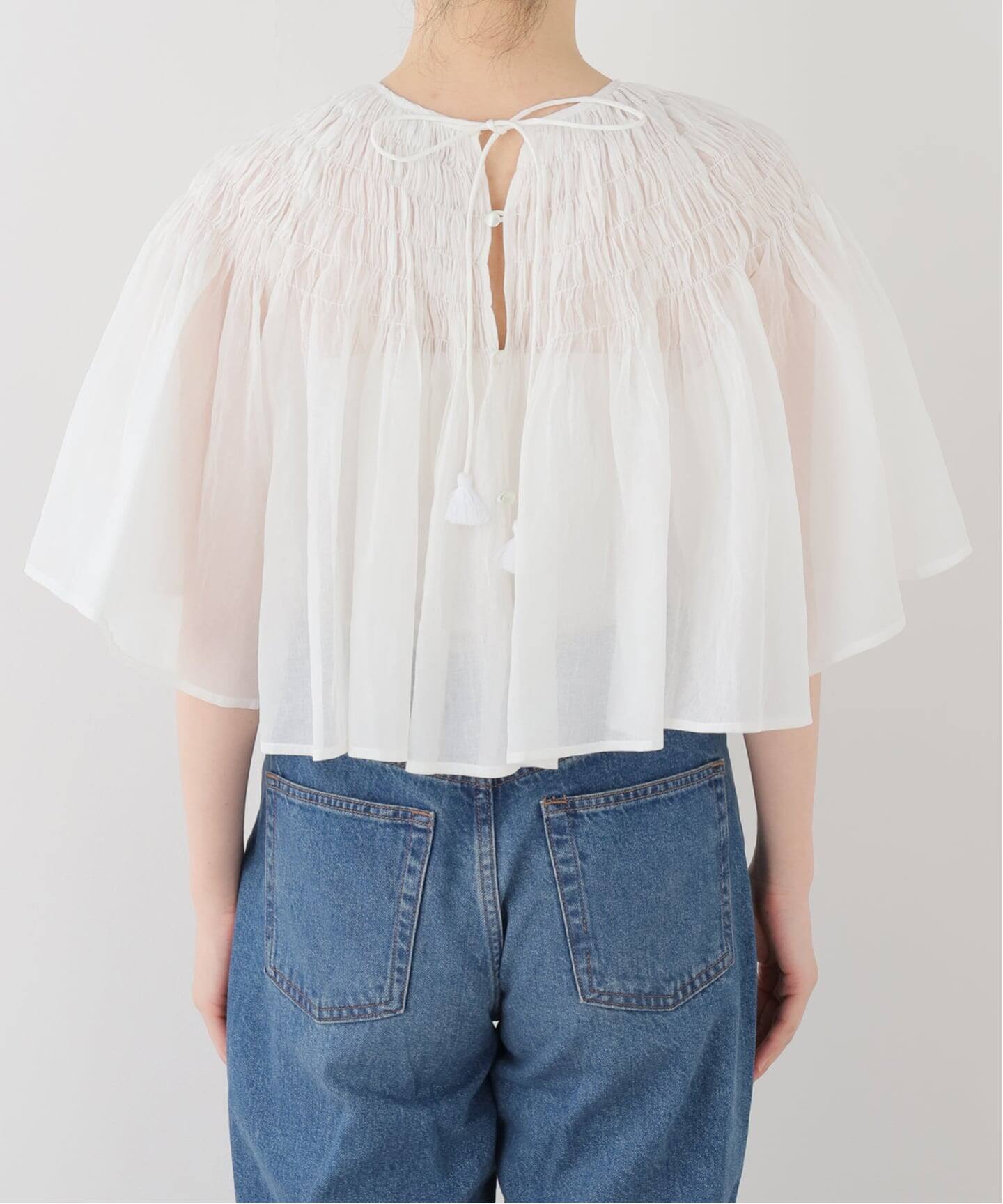 IENA LA BOUCLE ハンドタックボレロブラウス（シャツ／ブラウス