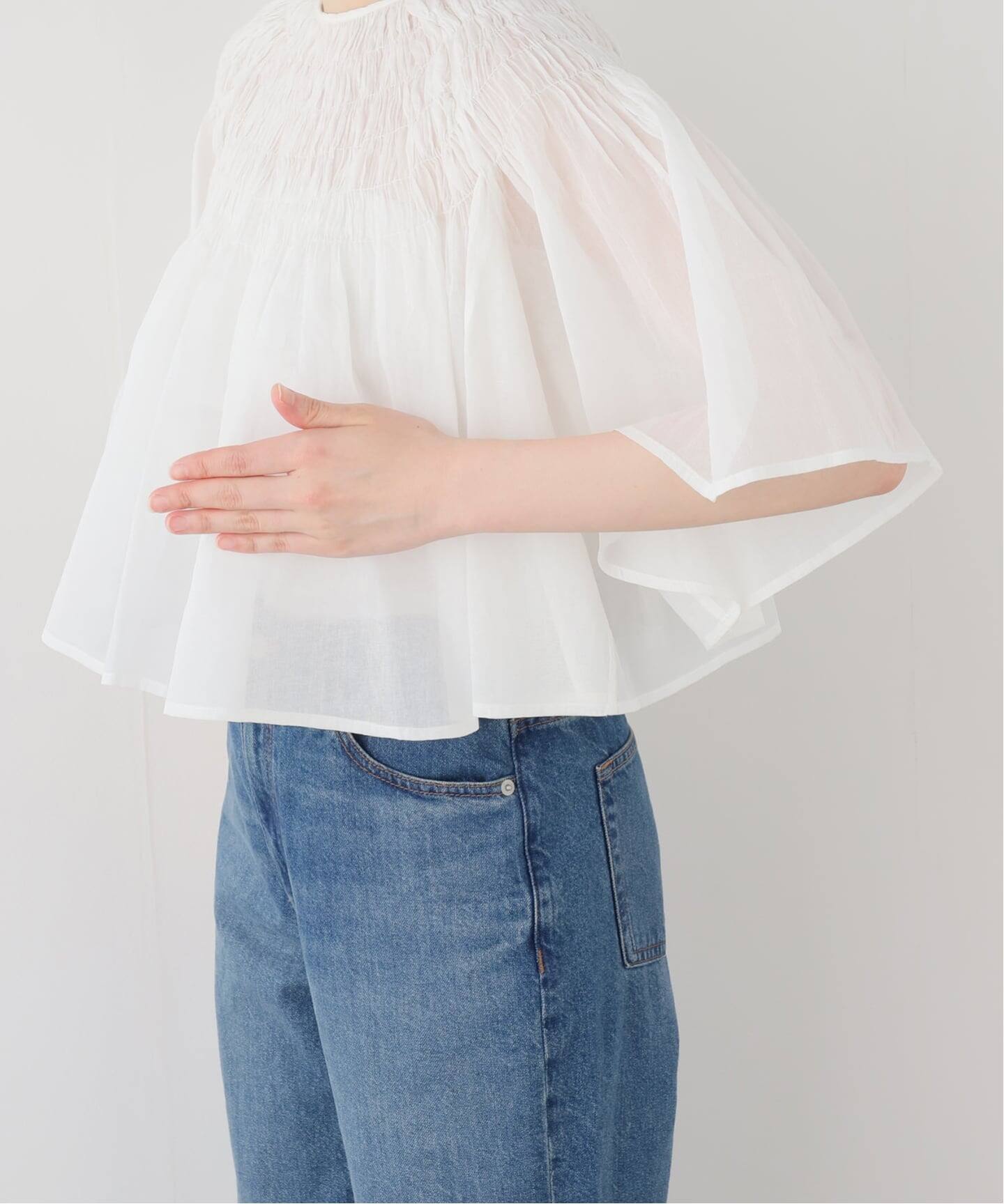 IENA LA BOUCLE ハンドタックボレロブラウス（シャツ／ブラウス