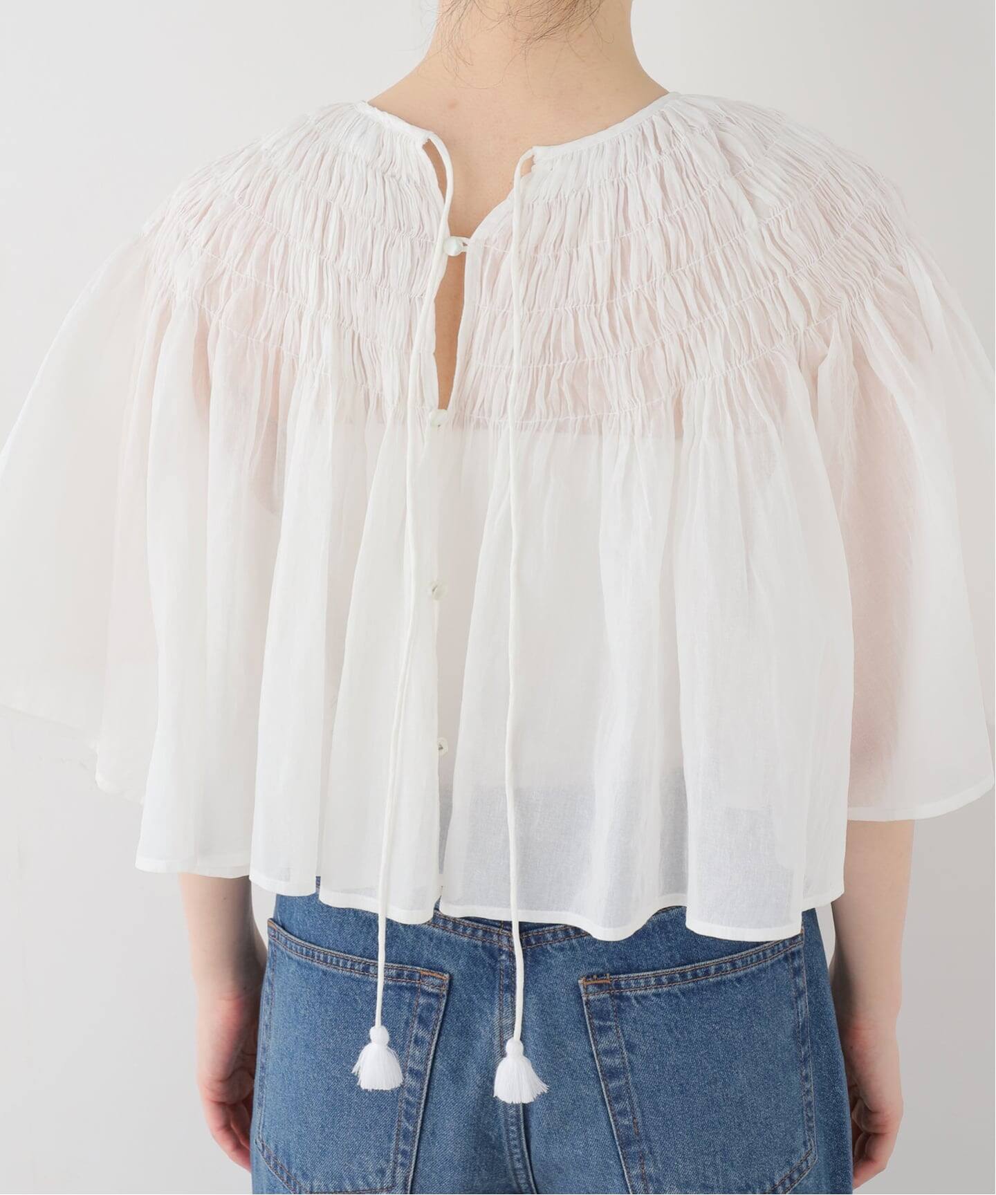 IENA LA BOUCLE ハンドタックボレロブラウス（シャツ／ブラウス