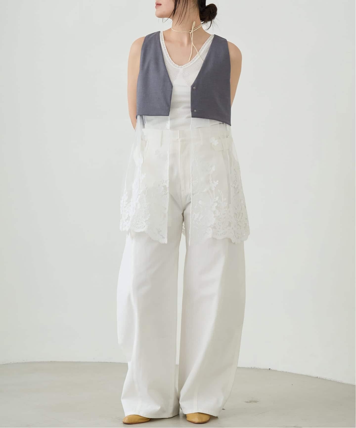 IENA LA BOUCLE チュールレースノースリーブベスト（ベスト）｜IENA