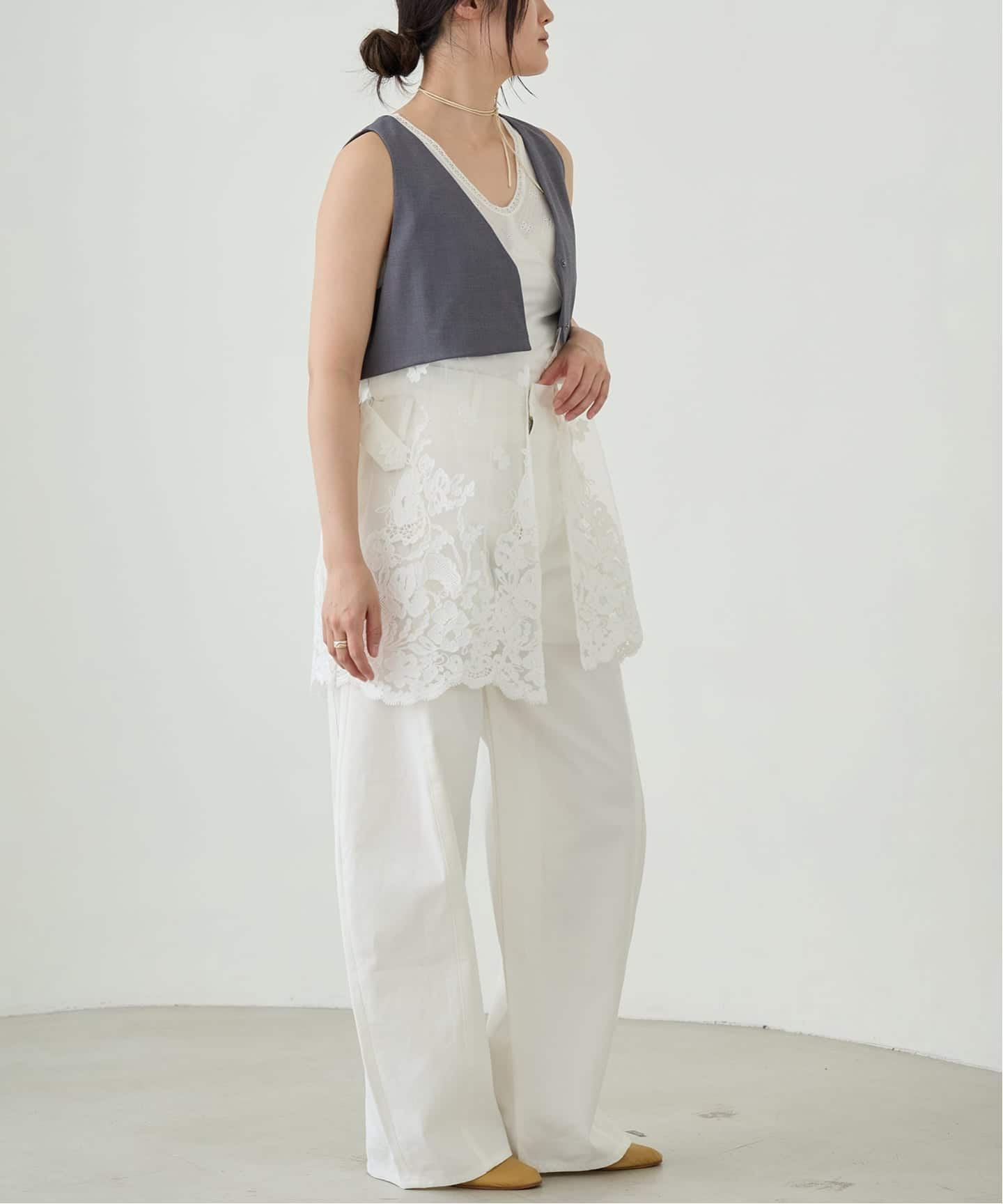 IENA LA BOUCLE チュールレースノースリーブベスト（ベスト）｜IENA