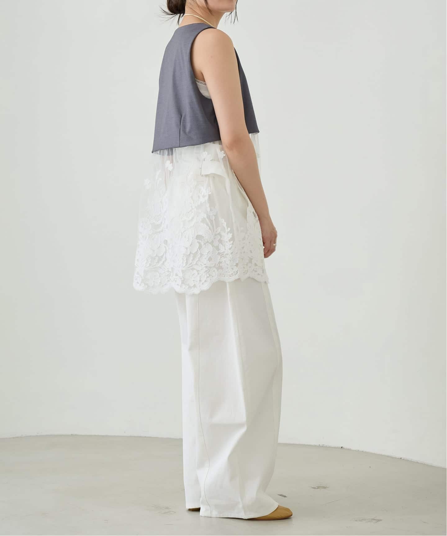 IENA LA BOUCLE チュールレースノースリーブベスト（ベスト）｜IENA