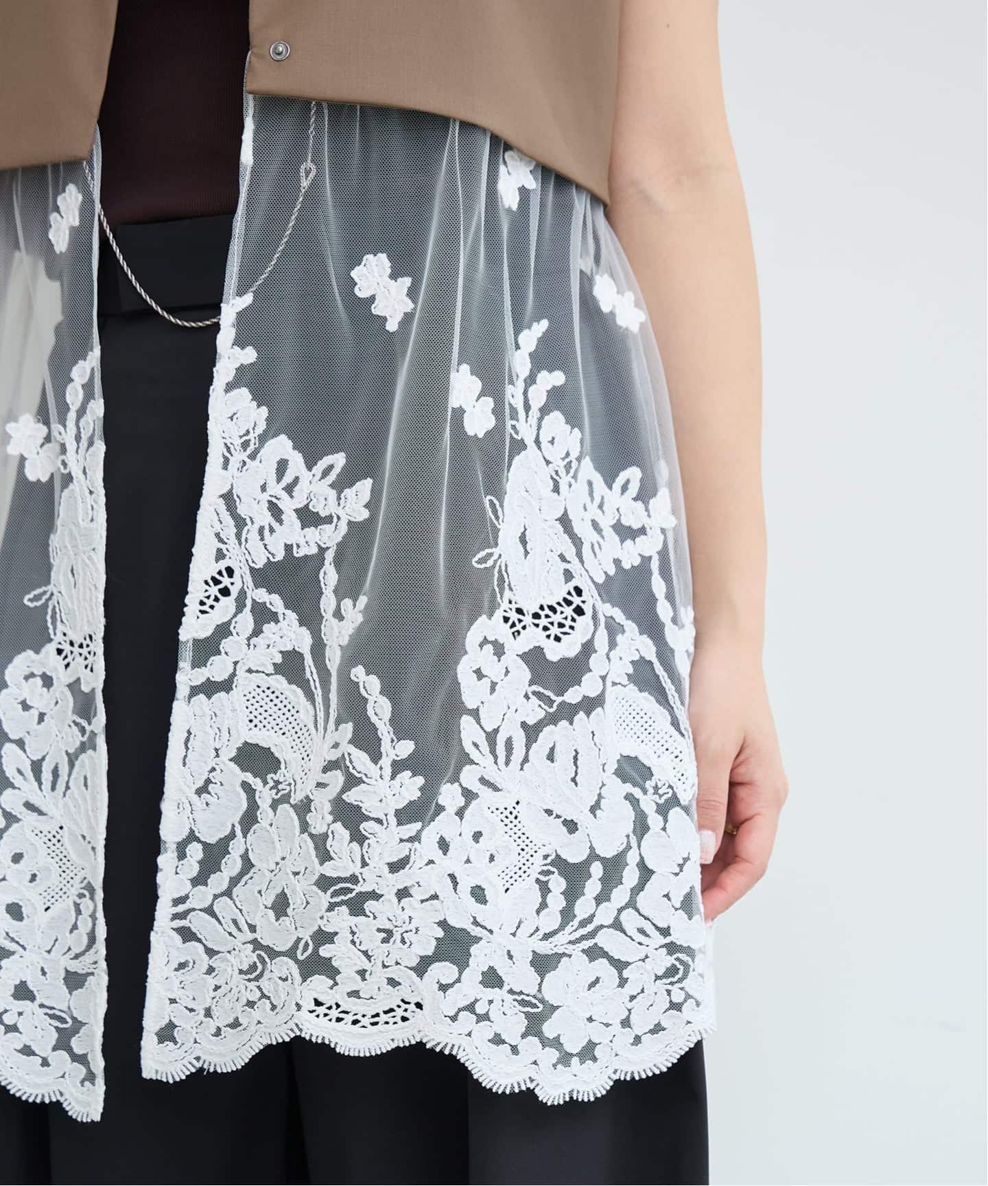 IENA LA BOUCLE チュールレースノースリーブベスト（ベスト）｜IENA