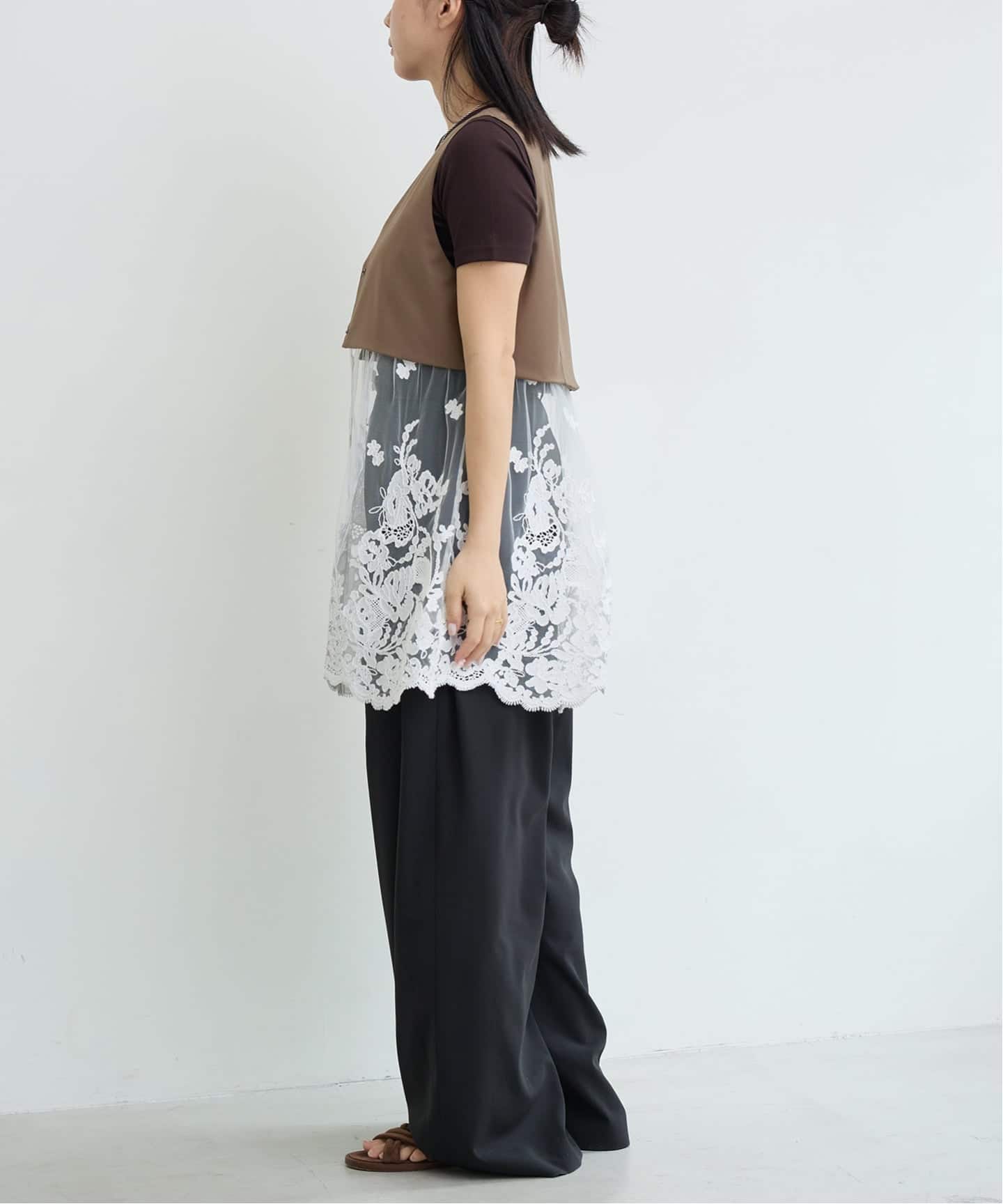 IENA LA BOUCLE チュールレースノースリーブベスト（ベスト）｜IENA