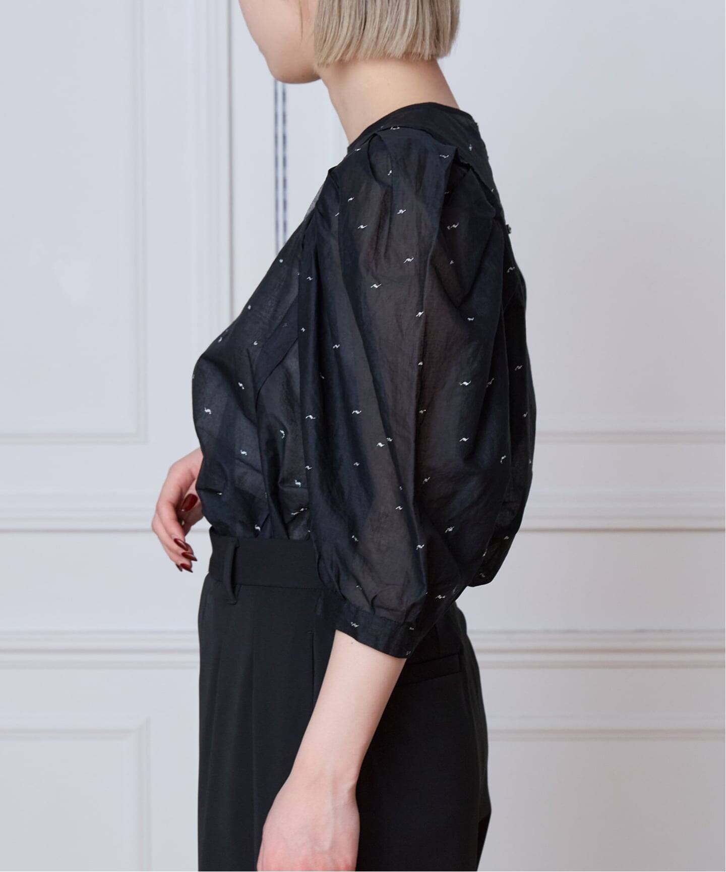 追加予約》IENA LA BOUCLE コットンオーガンザエンブロイダリー