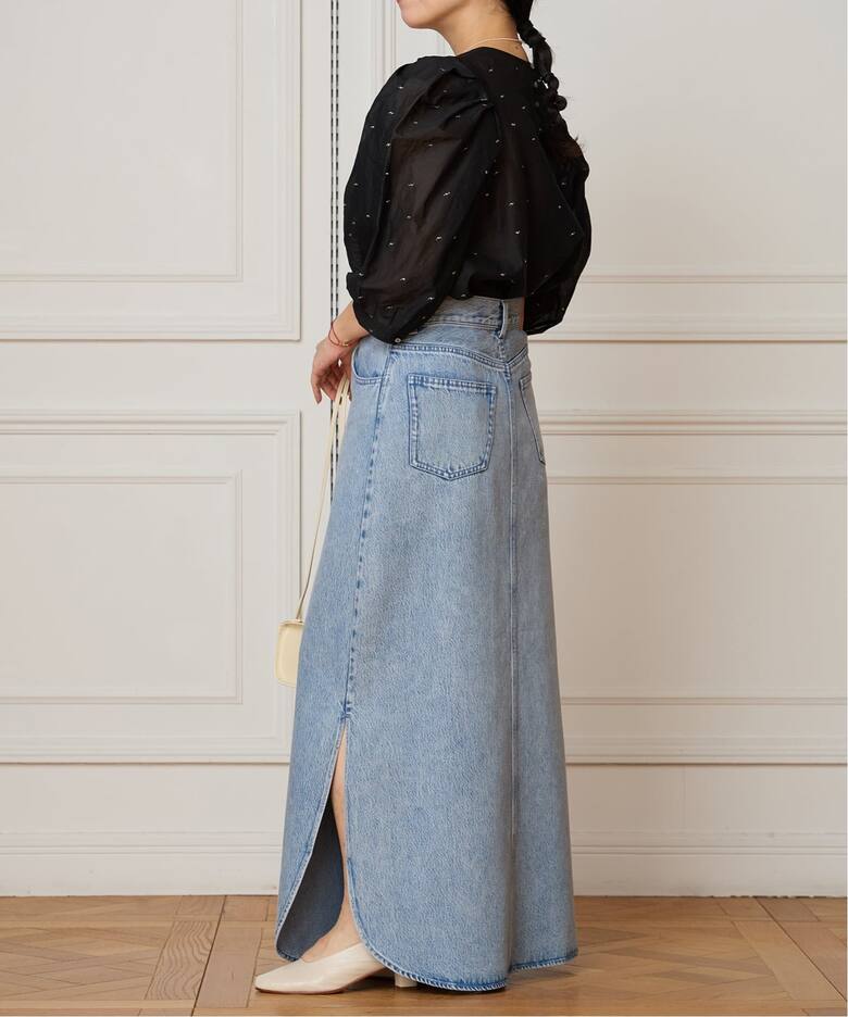 追加》IENA LA BOUCLE コットンオーガンザエンブロイダリーパフィー 
