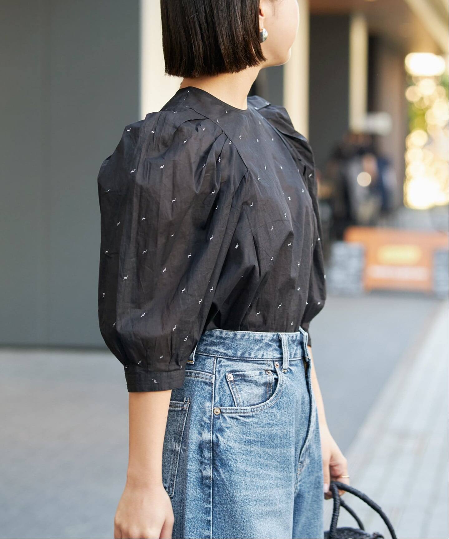 追加予約》IENA LA BOUCLE コットンオーガンザエンブロイダリー