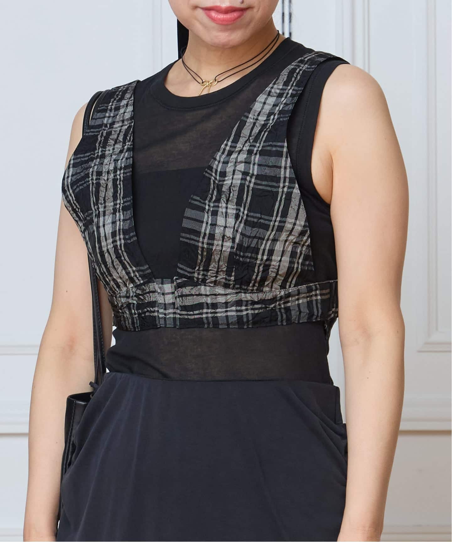 IENA LA BOUCLE キャッチワッシャーチェックビスチェ（その他トップス