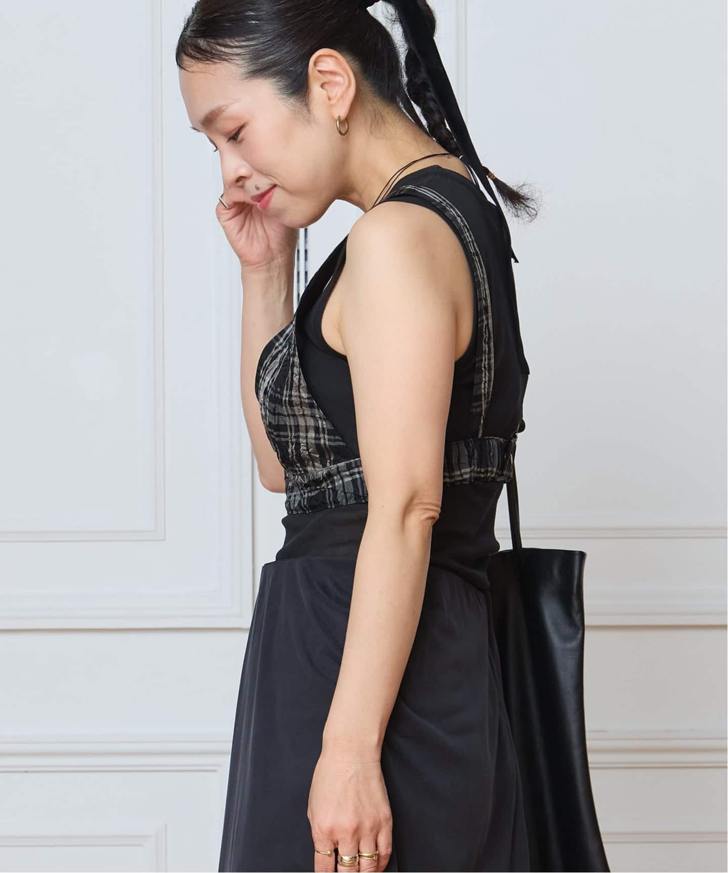 IENA LA BOUCLE キャッチワッシャーチェックビスチェ（その他トップス