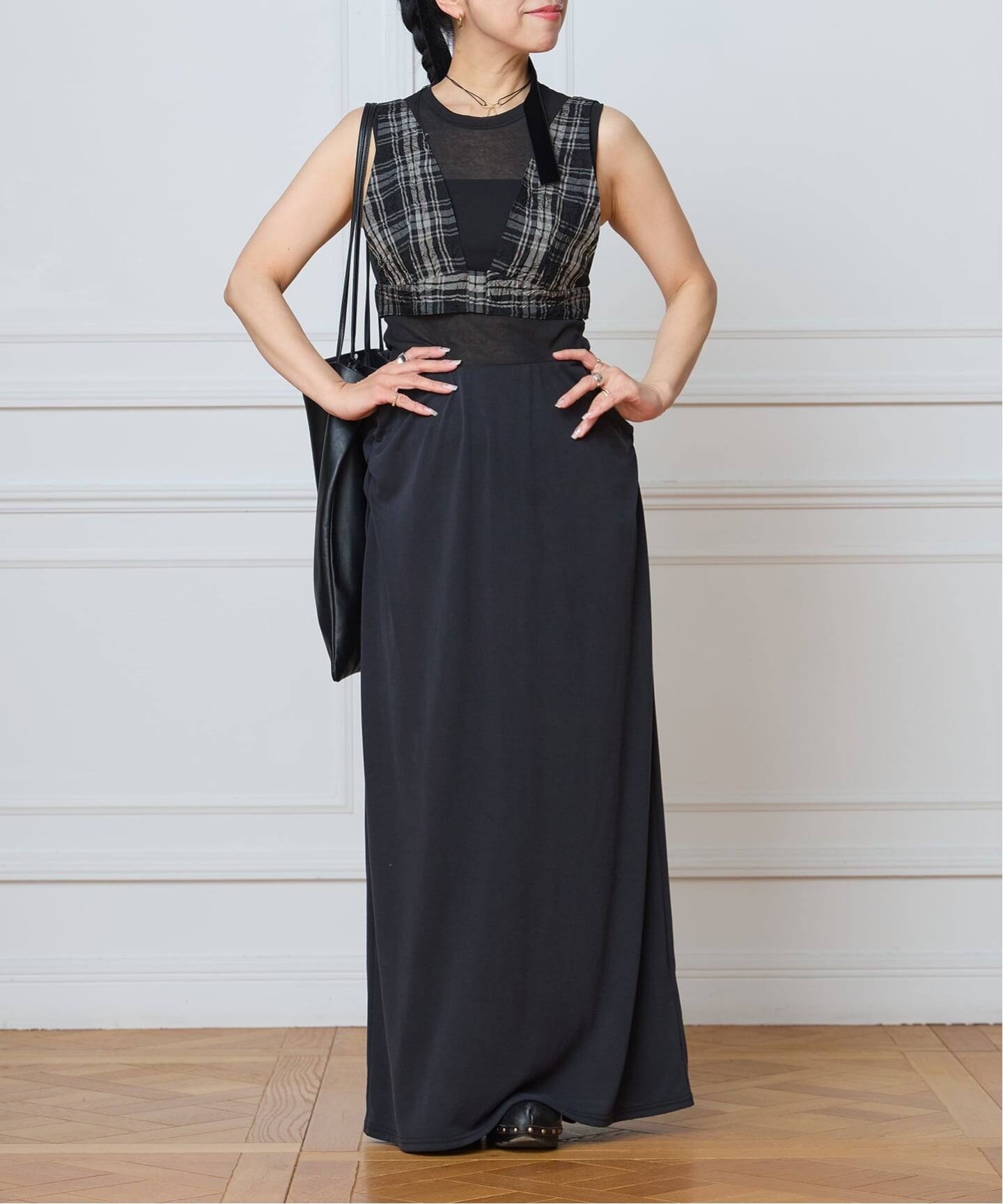 IENA LA BOUCLE キャッチワッシャーチェックビスチェ（その他トップス