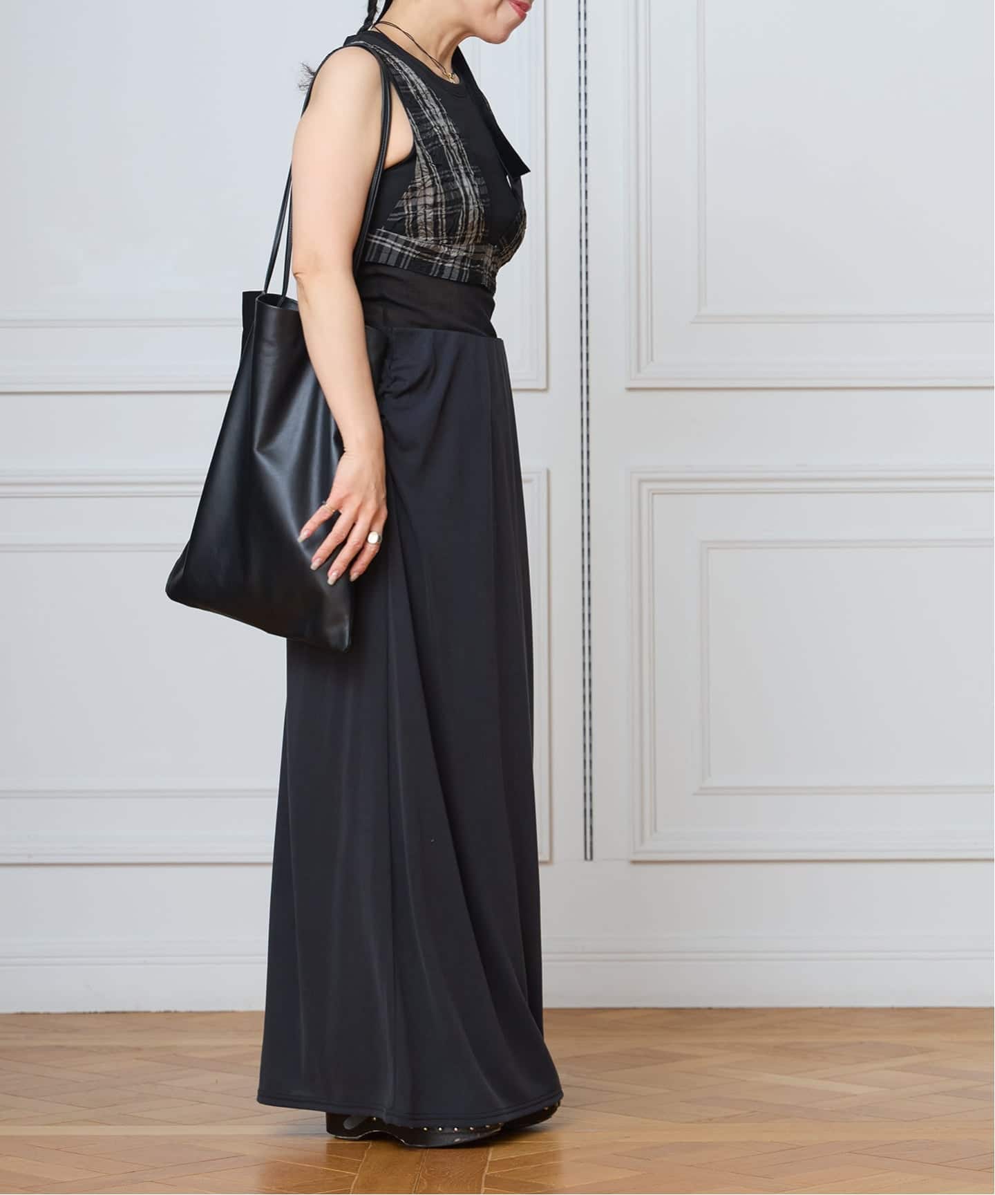 IENA - IENA LA BOUCLE ナイロンワッシャーフードコート IENA LA BOUCLE キャッチワッシャーチェックビスチェ（その他トップス