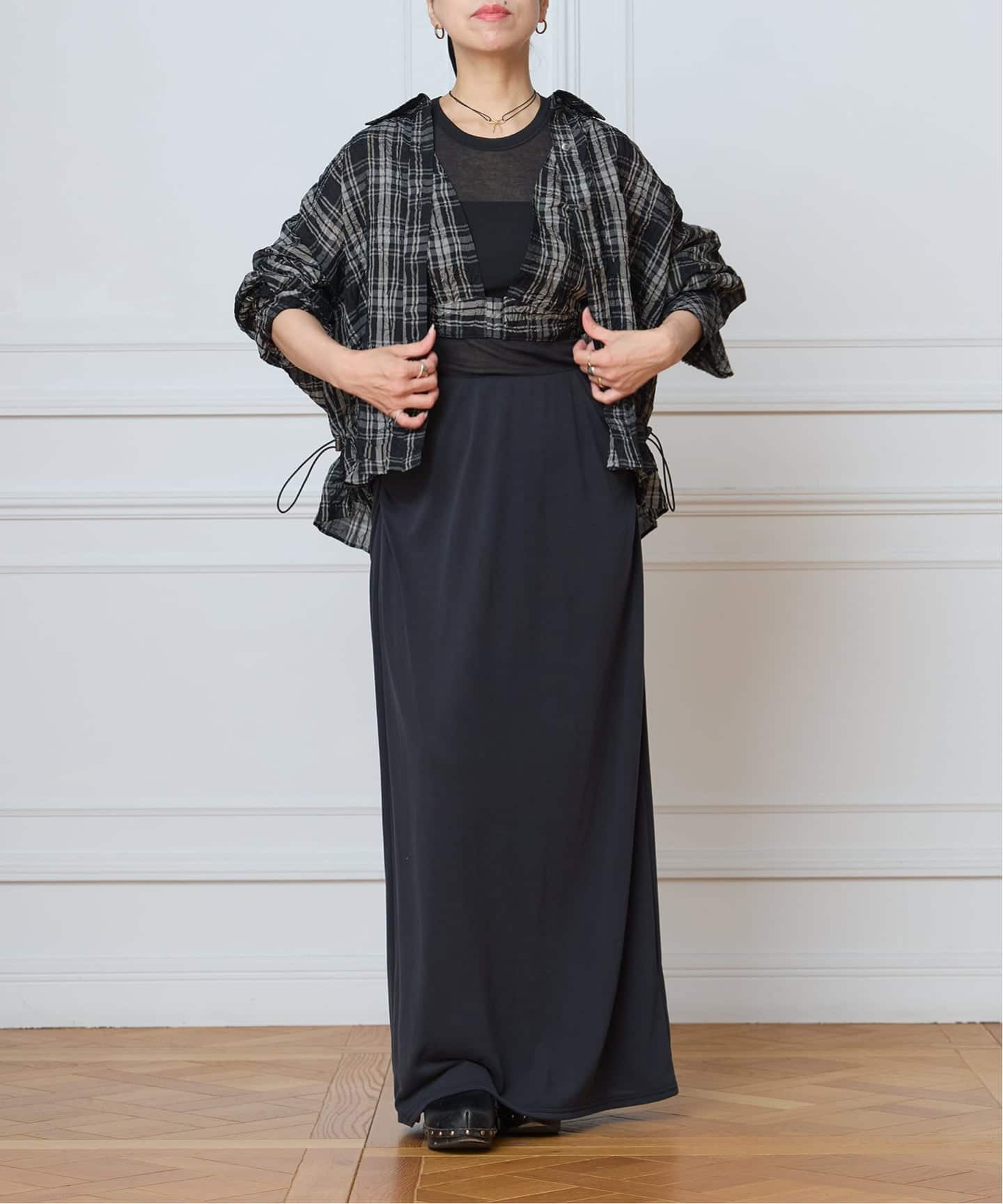 IENA LA BOUCLE キャッチワッシャーチェックビスチェ（その他トップス