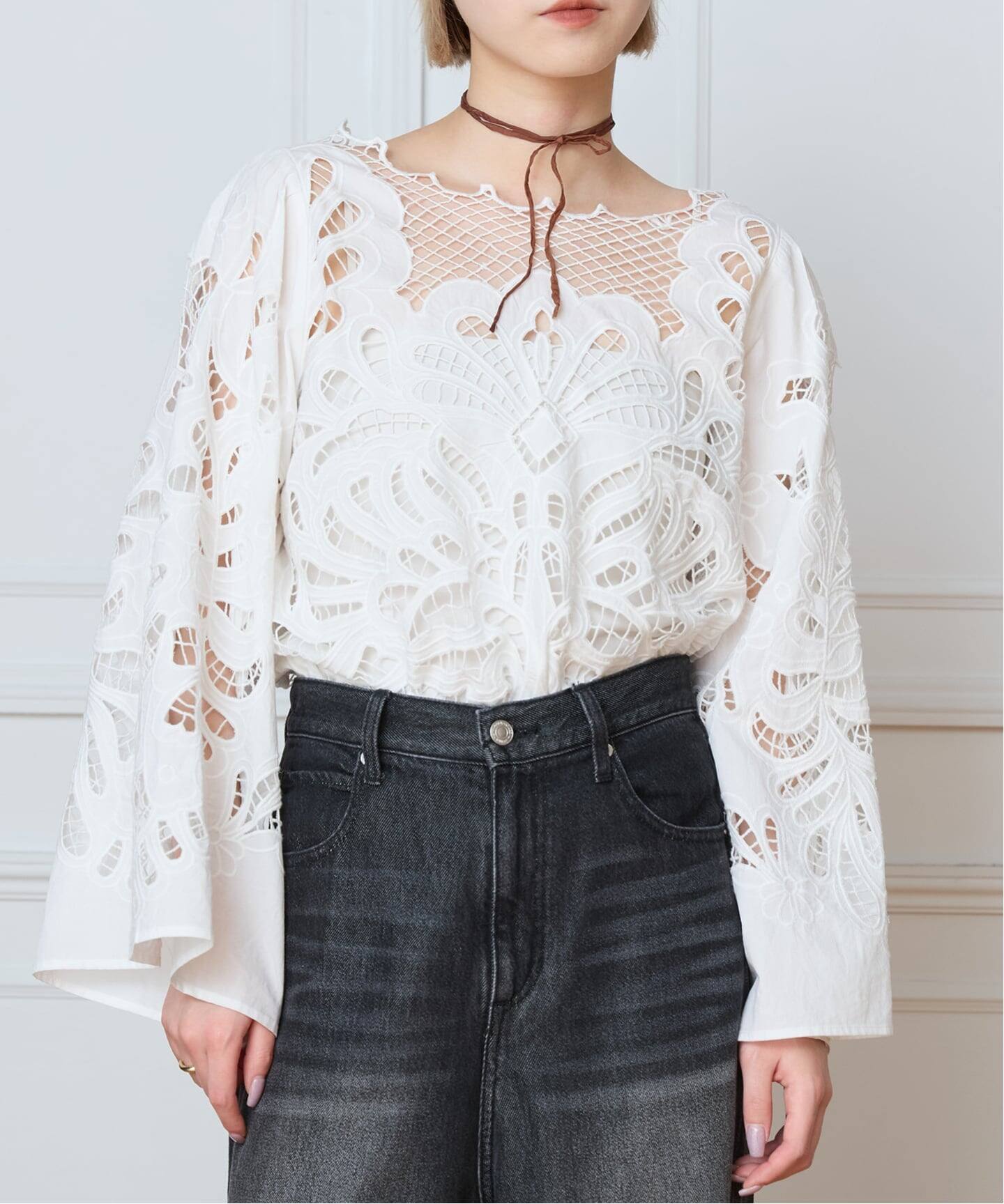 IENA LA BOUCLE カットワーク刺繍ブラウス（シャツ／ブラウス）｜IENA 