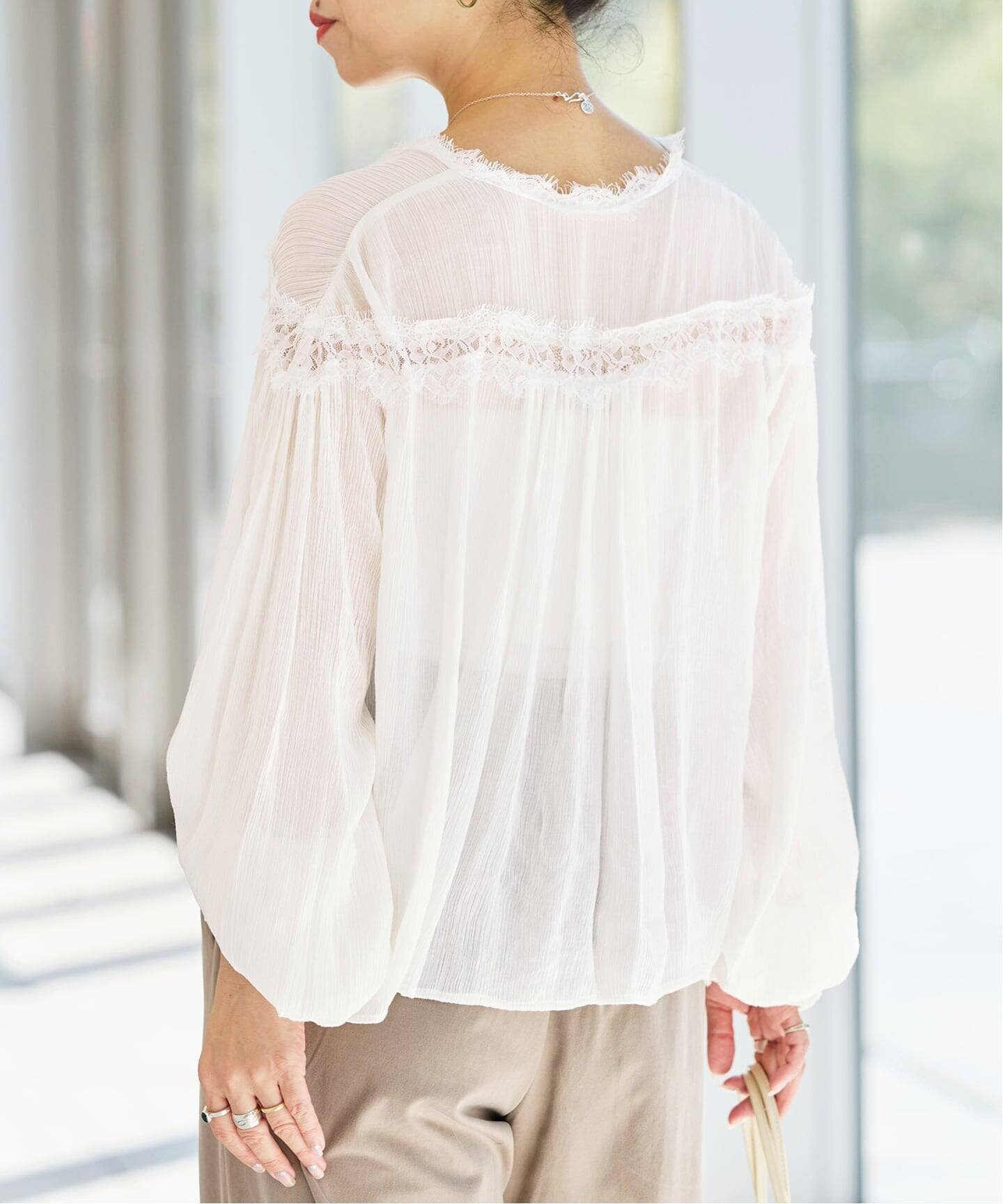 IENA イエナ LA BOUCLE レースブラウス IENA LA BOUCLE 楊柳レースブラウス（シャツ／ブラウス）｜IENA