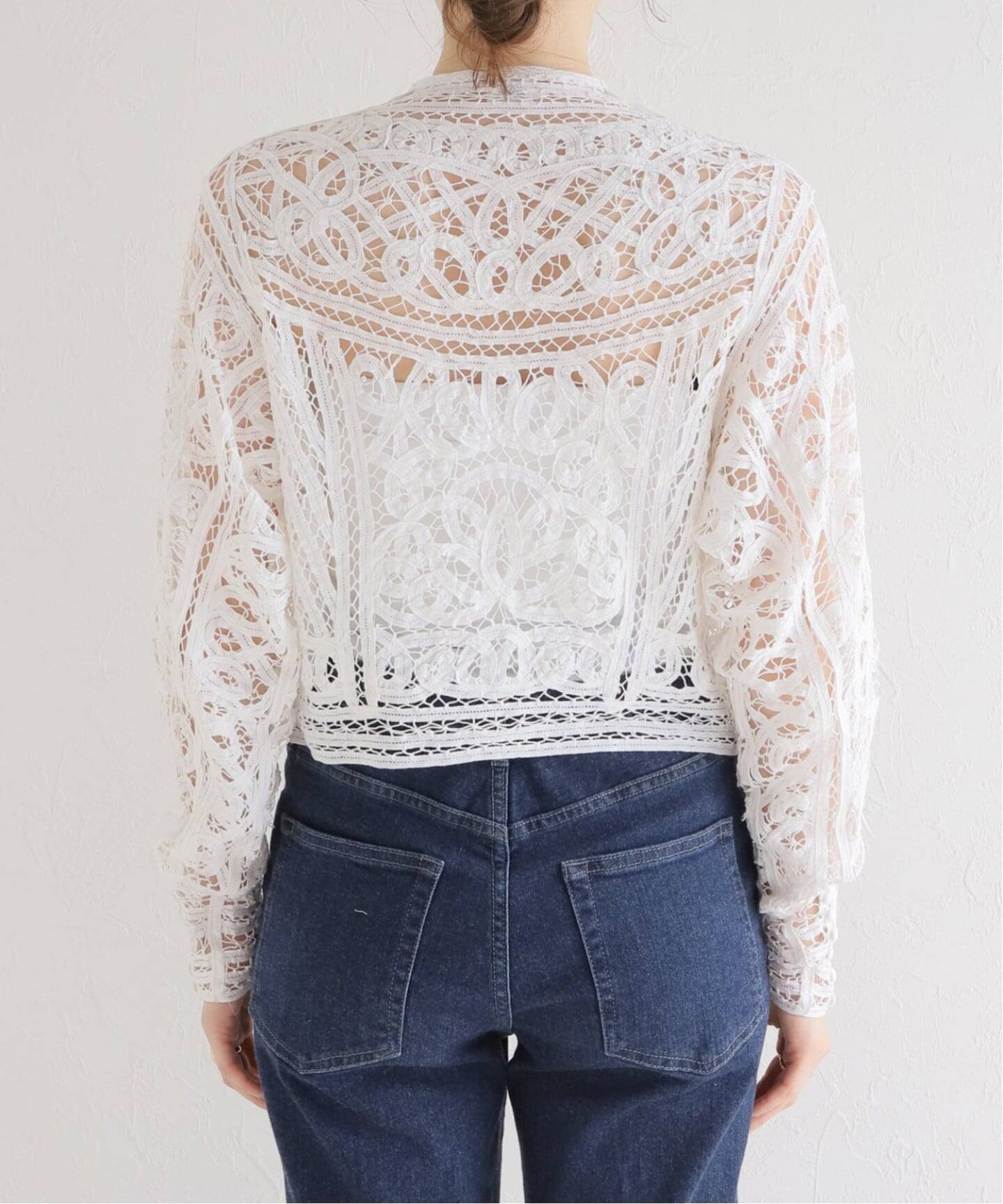 極上美品 IENA LA BOUCLE バテンレースブラウス 定価2.4 追加》IENA LA BOUCLE バテンレースブラウス（シャツ／ブラウス