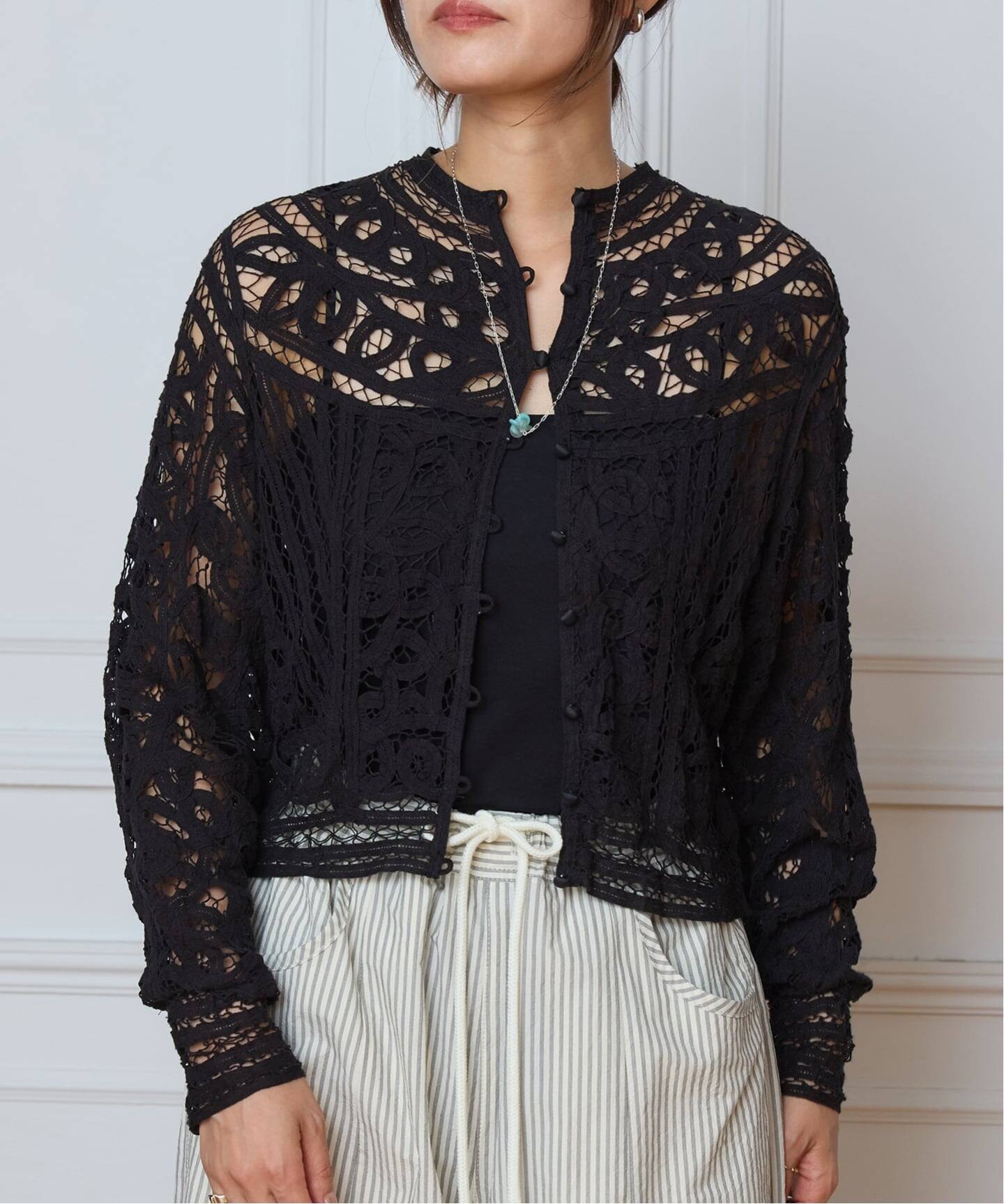 新品 IENA LA BOUCLE リバーレース ローンブラウス IENA LA BOUCLE 