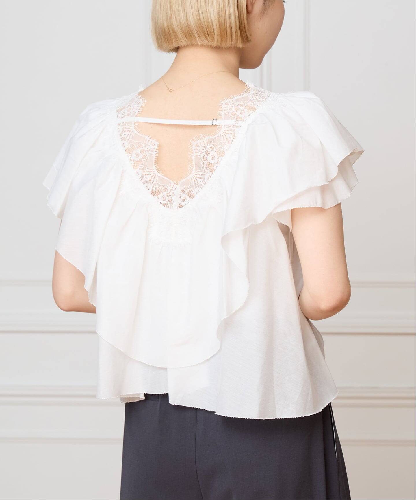 IENA LA BOUCLE レース Vネックブラウス（シャツ／ブラウス）｜IENA