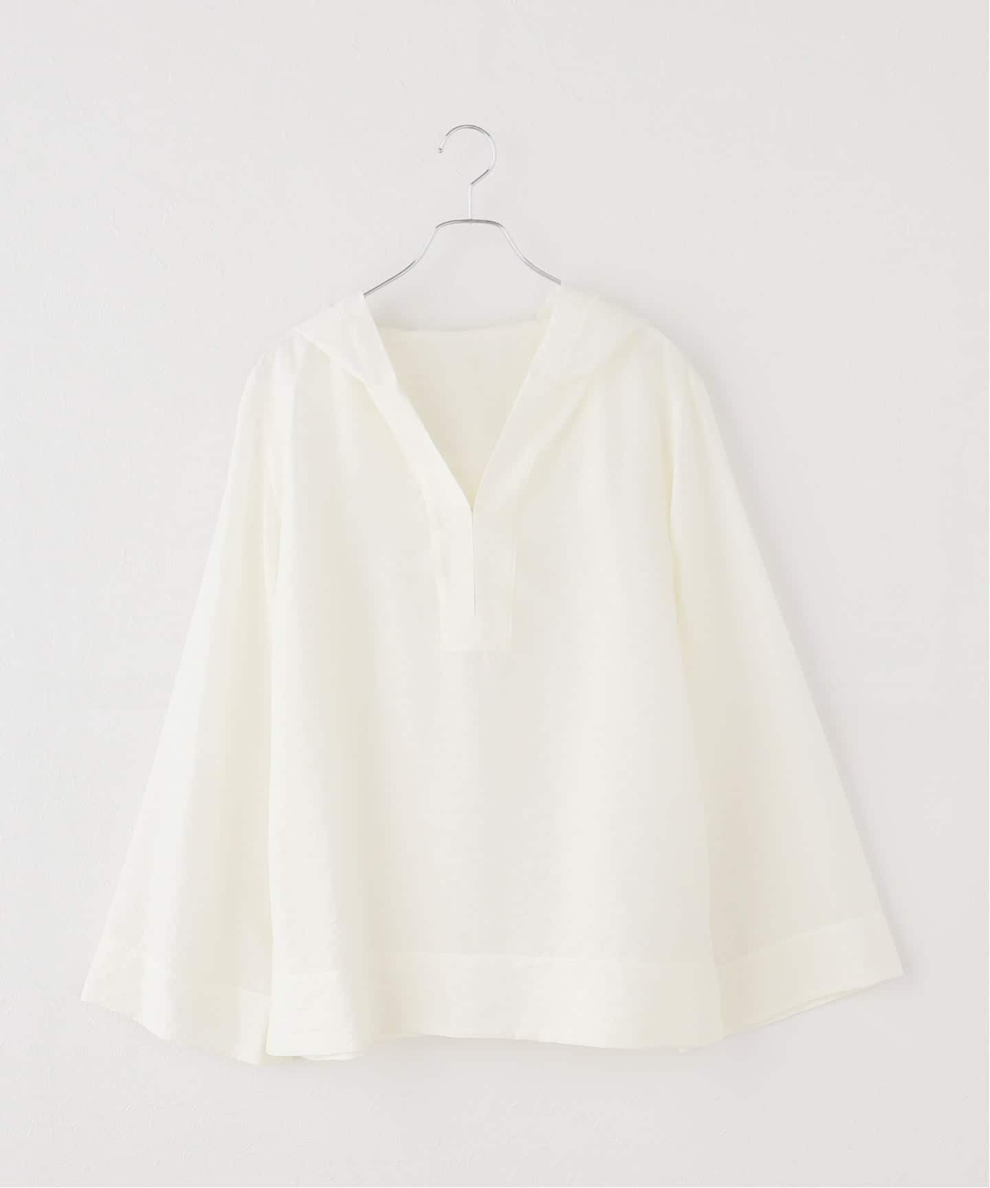 plage hood付きシャツ　ホワイト Sheer Hoodie ブラウス（シャツ／ブラウス）｜Plage（プラージュ）の