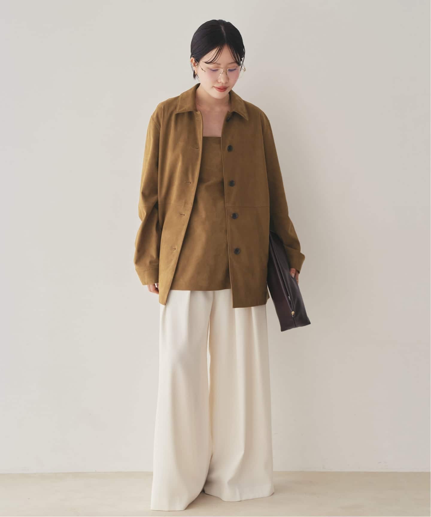 plage  片畦ロングジレ &amp; 片畦ビスチェ ブラウン ☆美品☆ プラージュ Plage - 【再お値下げ】plage Plage 片畦ロングジレ&ビスチェ ブラウン
