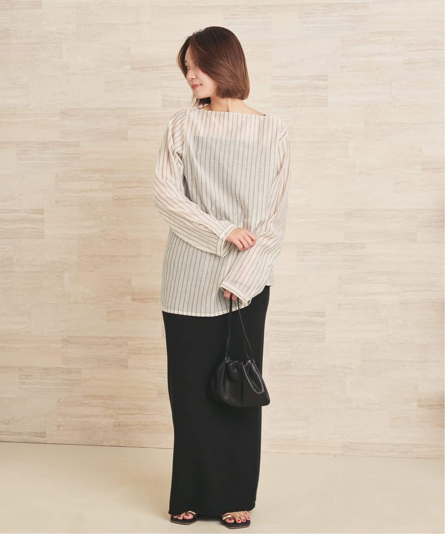 Silk mix stripe T ブラウス（シャツ／ブラウス）｜Plage（プラージュ