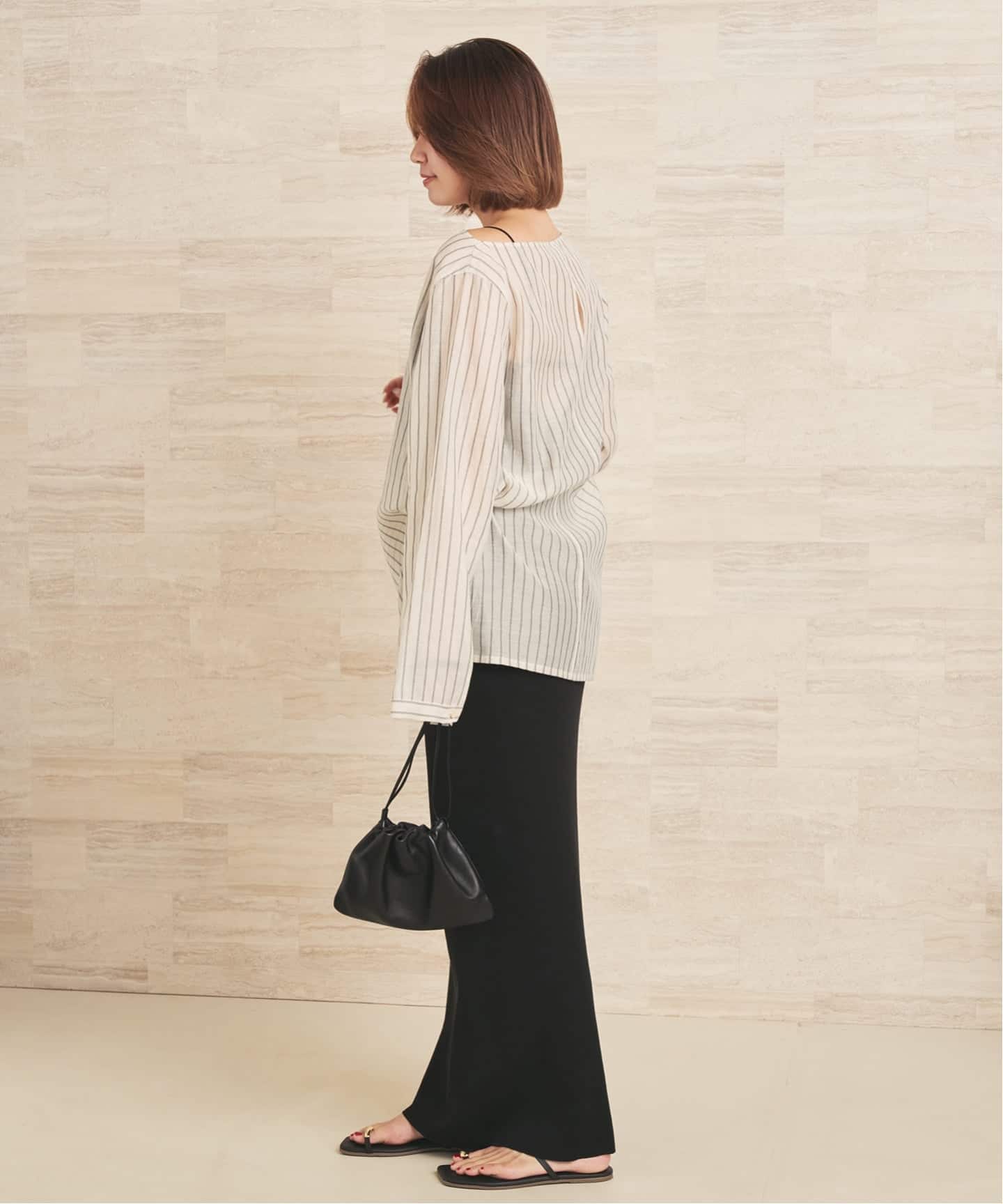 Silk mix stripe T ブラウス（シャツ／ブラウス）｜Plage（プラージュ