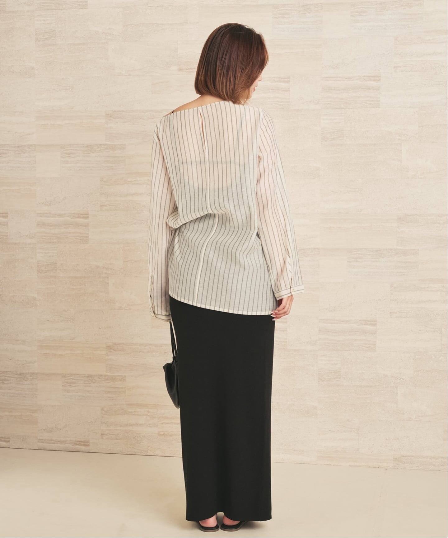 Silk mix stripe T ブラウス（シャツ／ブラウス）｜Plage（プラージュ