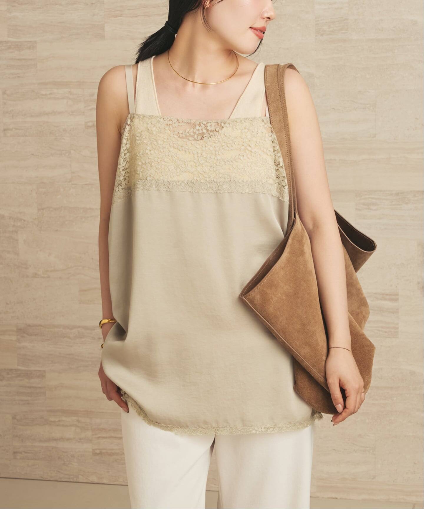Linen mix lace キャミソール（キャミソール）｜Plage（プラージュ）の 