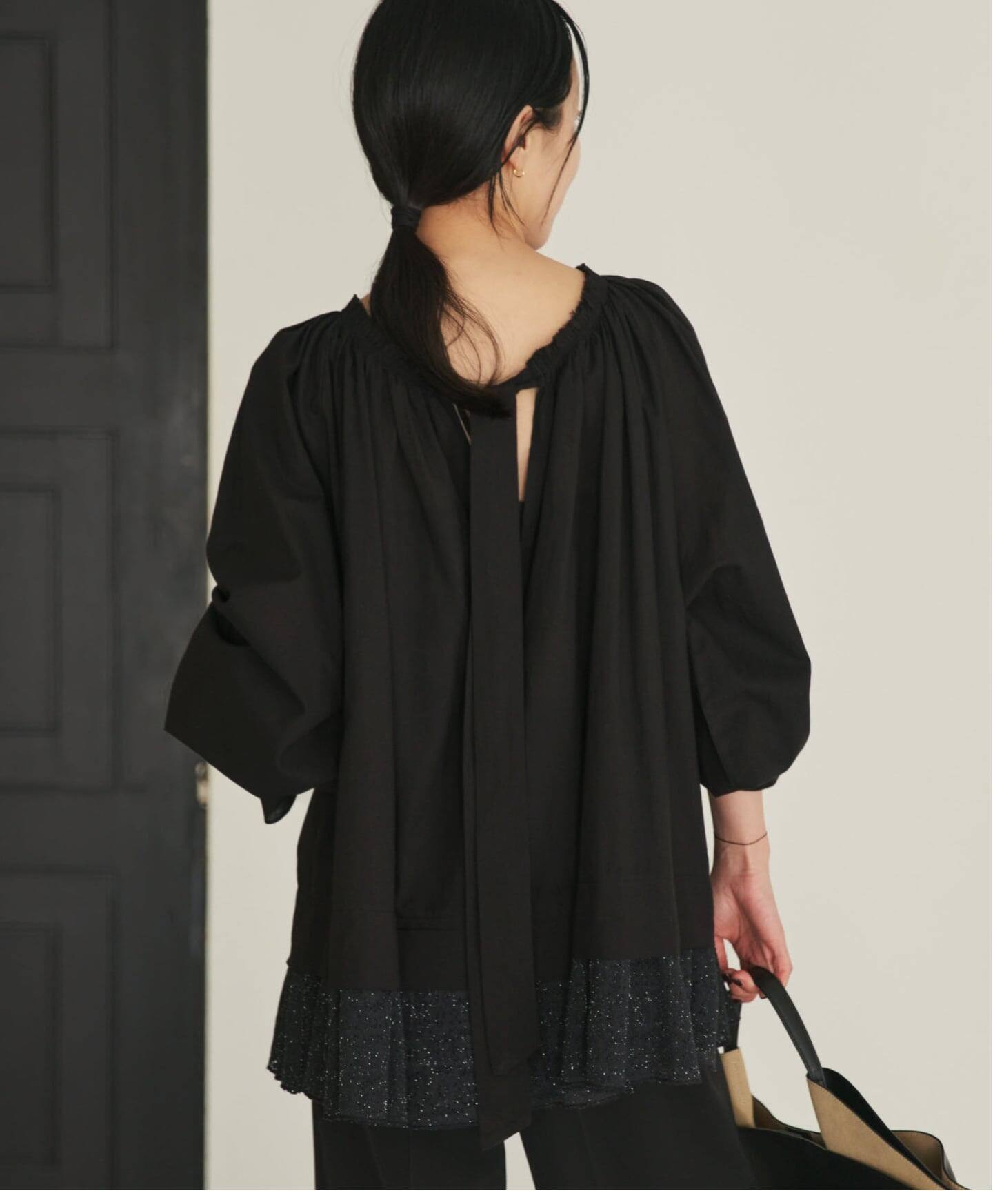 45RPM⭐︎カディブラウス　BLACK COTTON KHADI ブラウス（シャツ／ブラウス）｜Plage（プラージュ）の