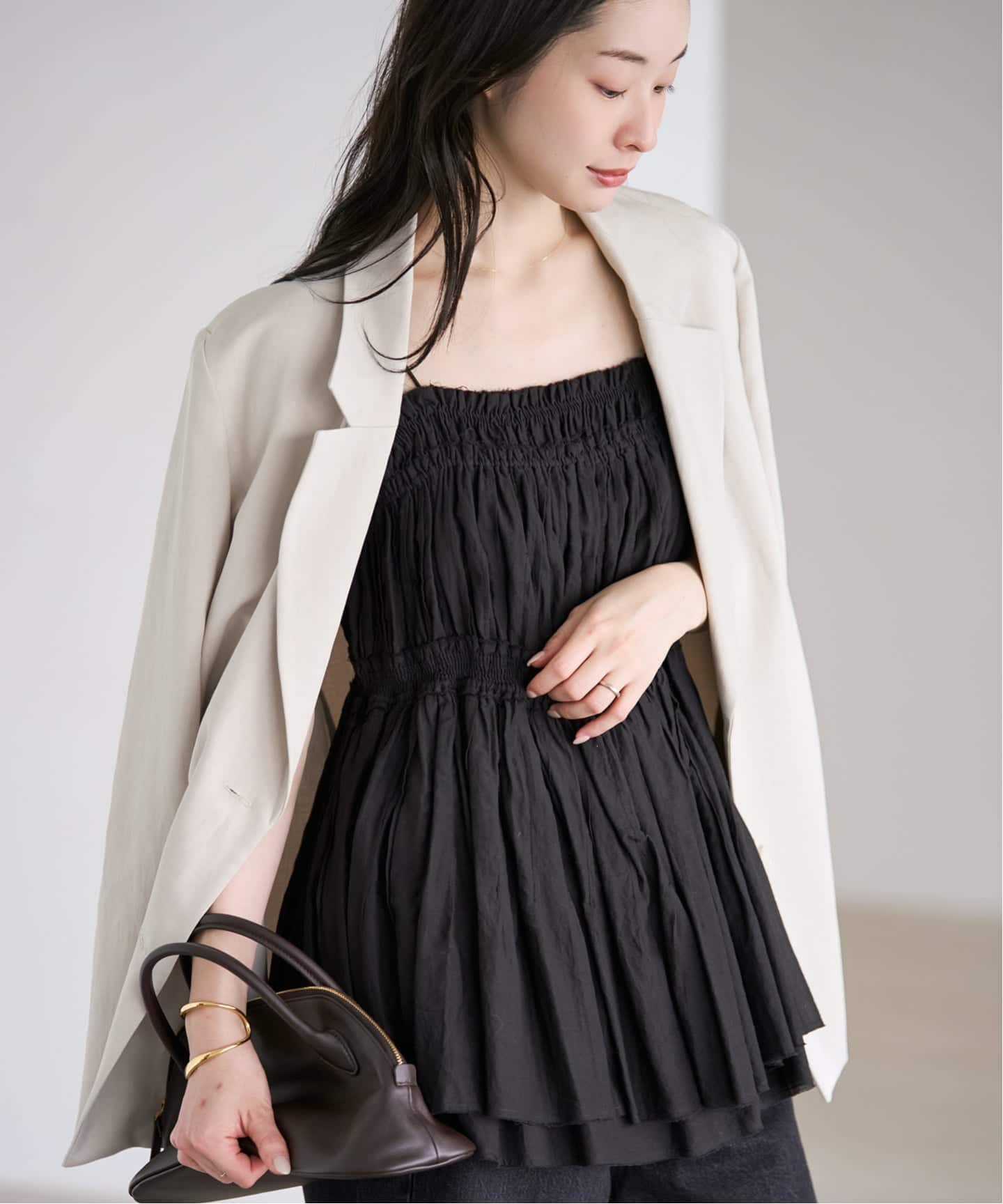 plage IND VOIL TACK キャミソール　ホワイト plage｜IND VOIL TACK キャミソール | Rakuten Fashion(楽天