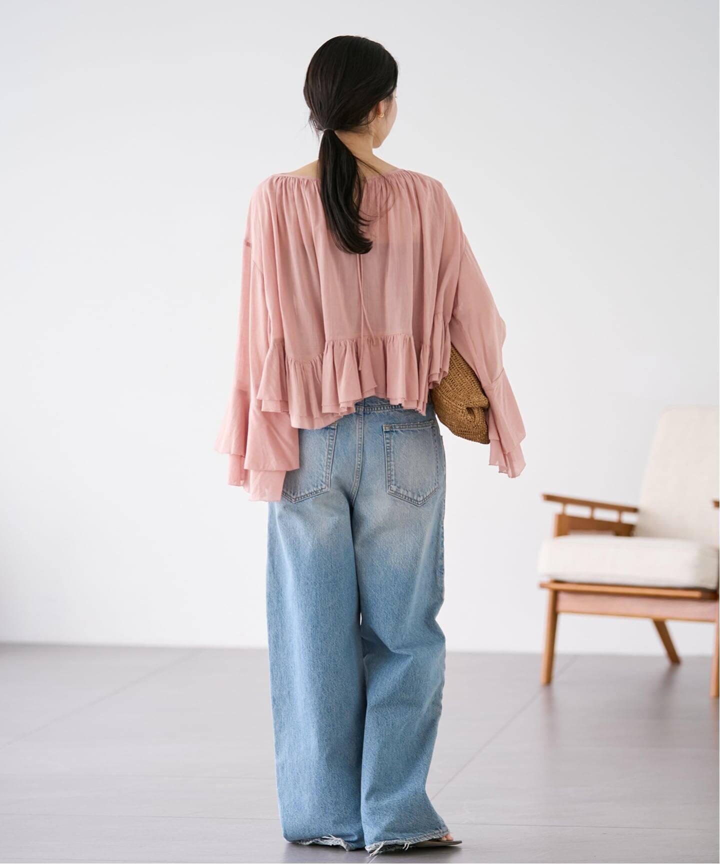 【美品】  Plage / プラージュ | 2023AW | COTTON CANDY BLOUSE コットン キャンディ ギャザーボリューム ブラウス | F | ピンク | レディース Plage - 【美品】 Plage / プラージュ | 2023AW | COTTON CANDY BLOUSE