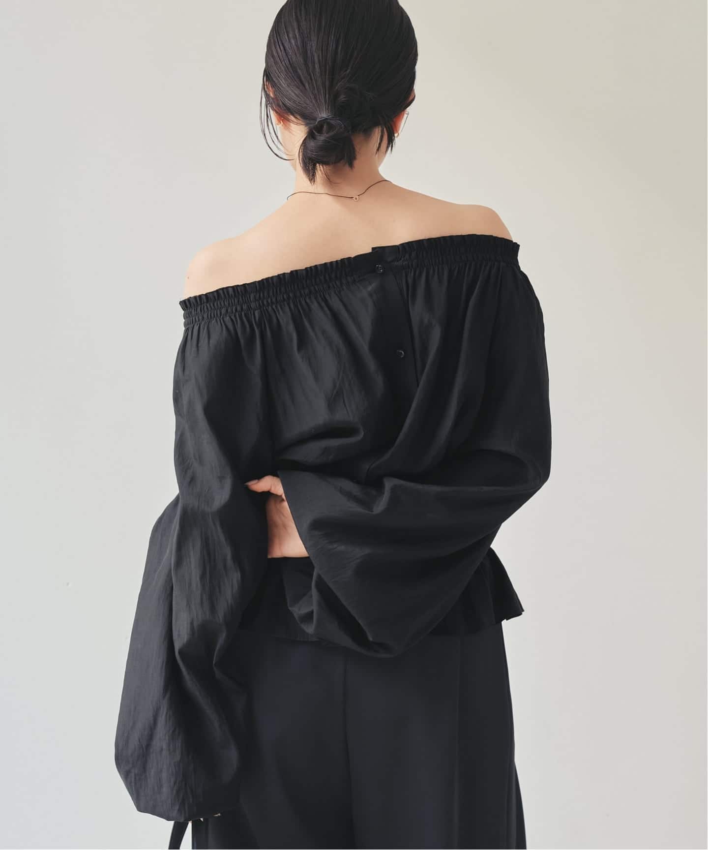 グッドグリーフ Gather Blouse ブラウス シャツ 長袖 F 黒 中古・古着通販】TODAYFUL (トゥデイフル) 2way Gather Blouse