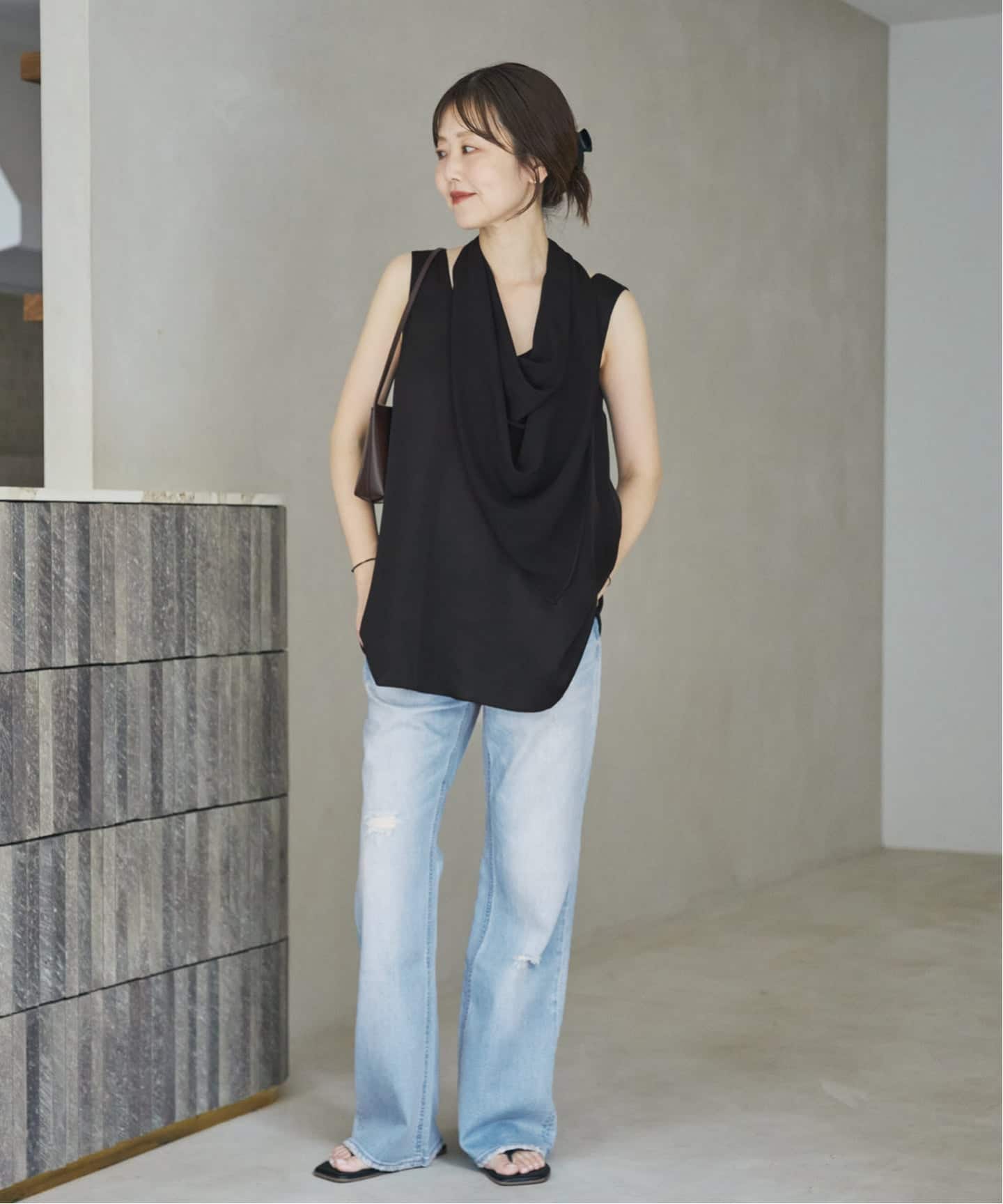 予約》dull satin scarf set タンク（タンクトップ）｜Plage