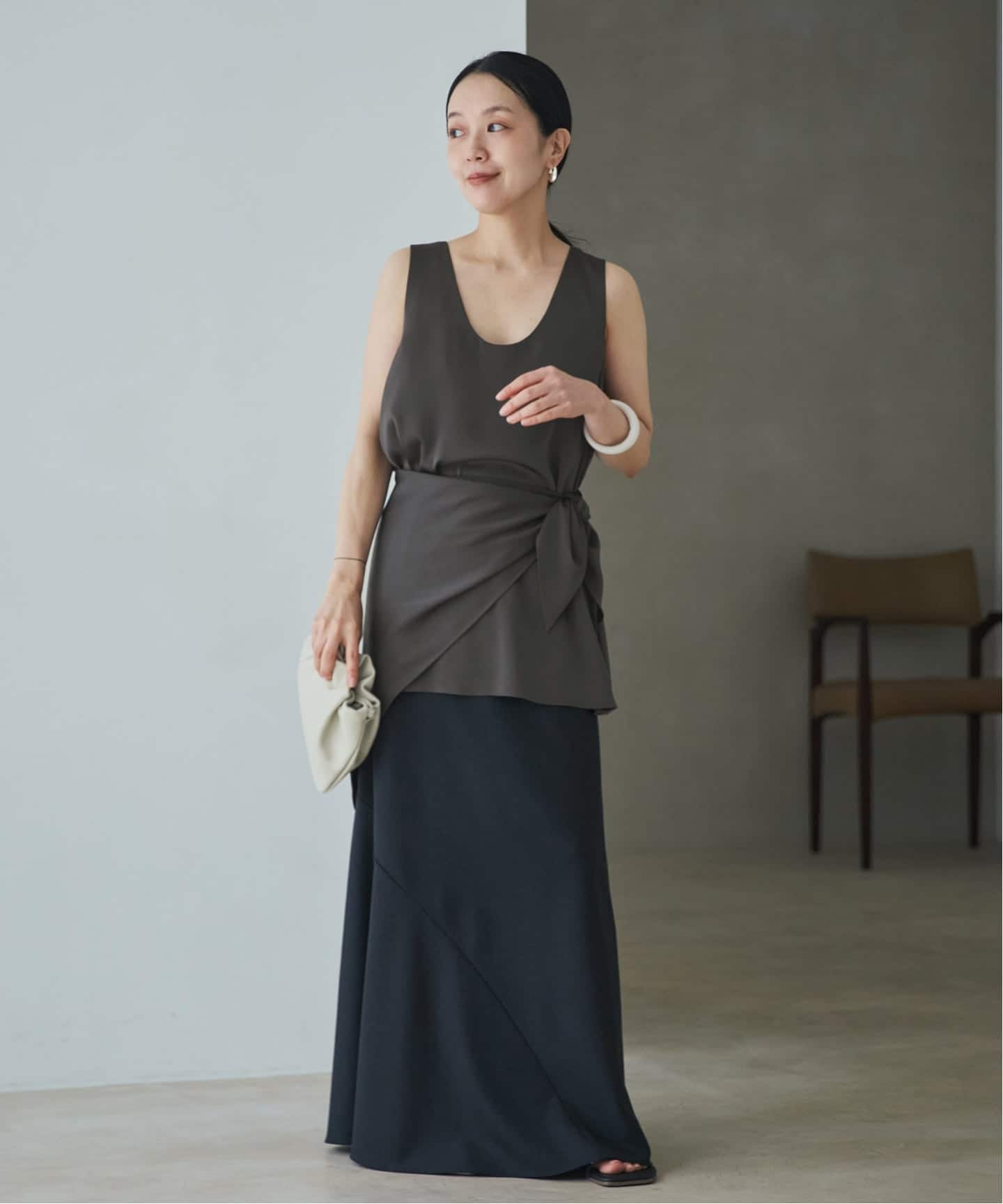 予約》dull satin scarf set タンク（タンクトップ）｜Plage