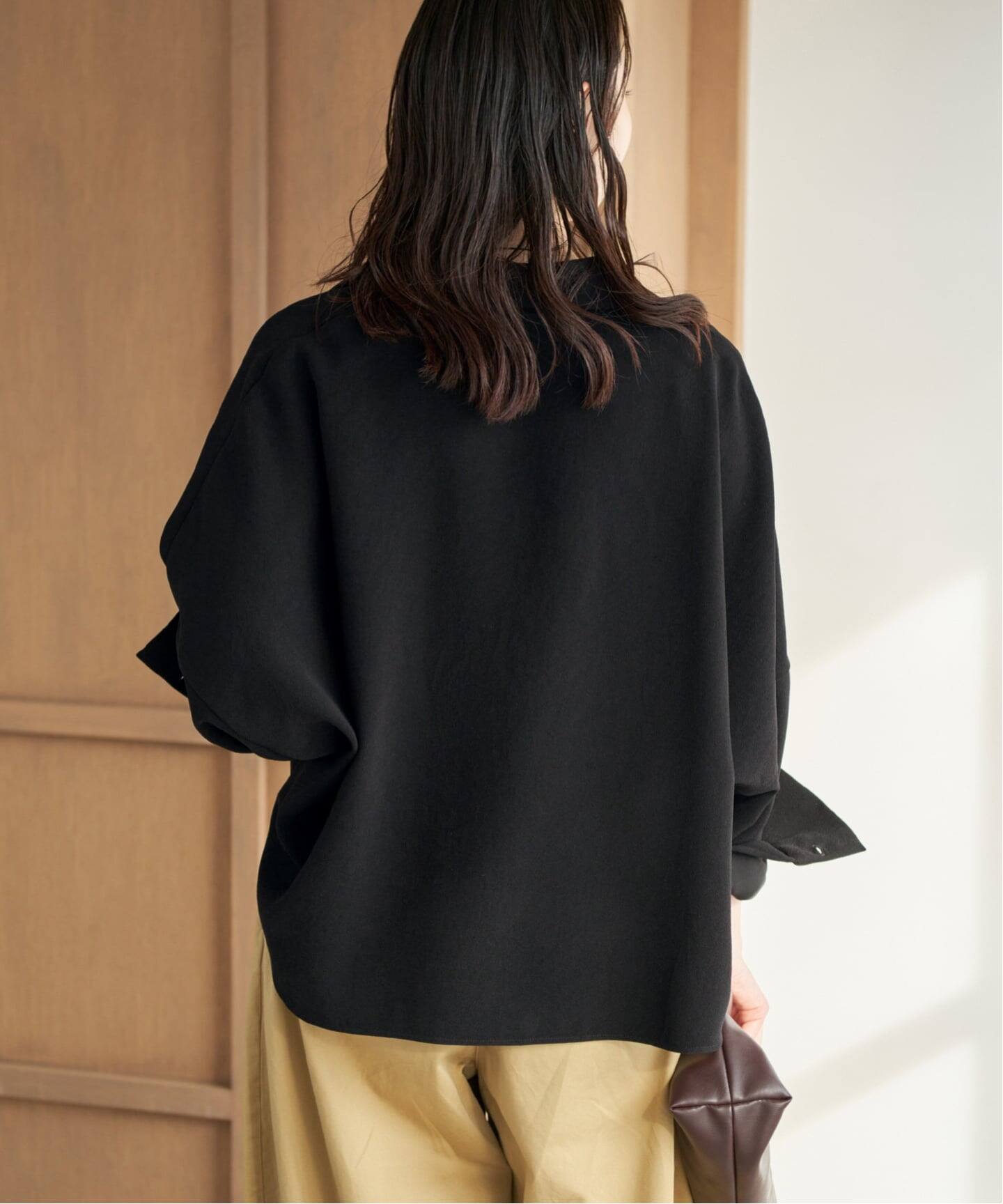 【未使用級】プラージュ25AW ETTE SKIPPER ブラウス 黒 追加》GEORGETTE SKIPPER ブラウス（シャツ／ブラウス）｜Plage