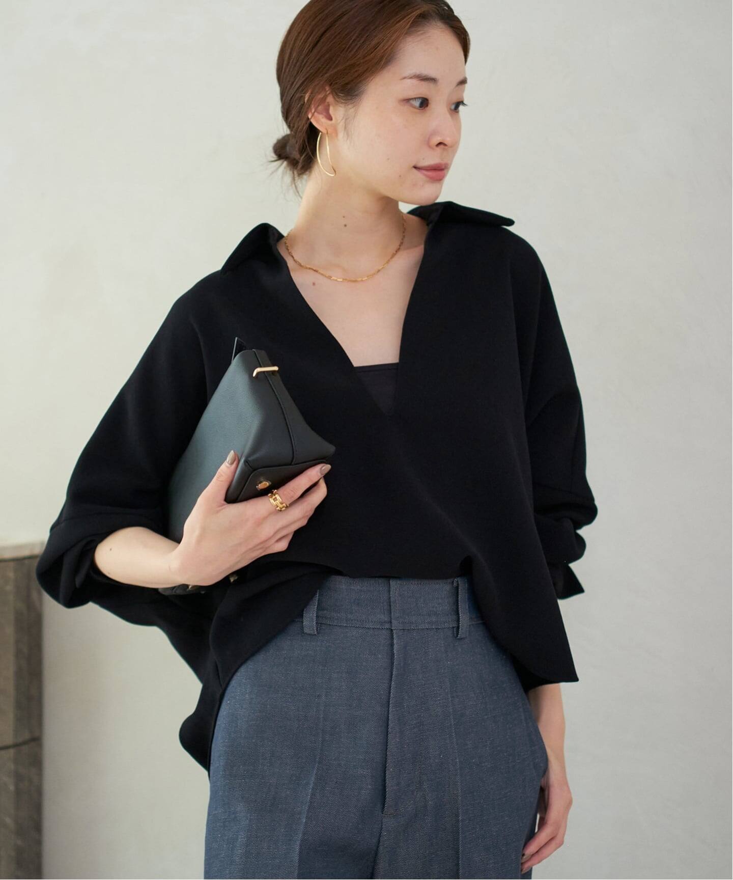 新品タグ付き　ETTE SKIPPER ブラウス　ブラック 追加》GEORGETTE SKIPPER ブラウス（シャツ／ブラウス）｜Plage