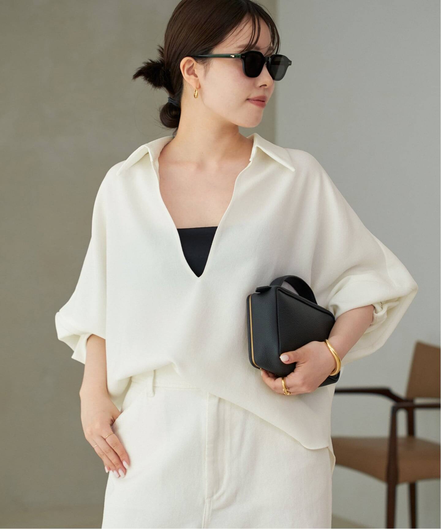 plage ETTE SKIPPER ブラウス ホワイト 追加》GEORGETTE SKIPPER ブラウス（シャツ／ブラウス）｜Plage