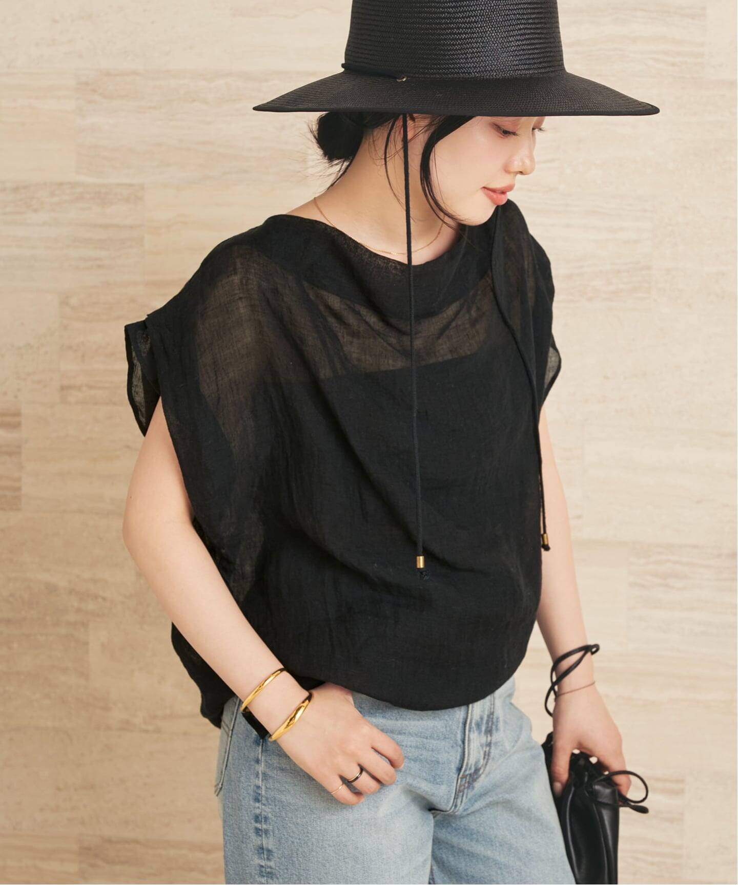 enrica cotton blouse エンリカクロップド ブラウス enrica｜《手洗い 