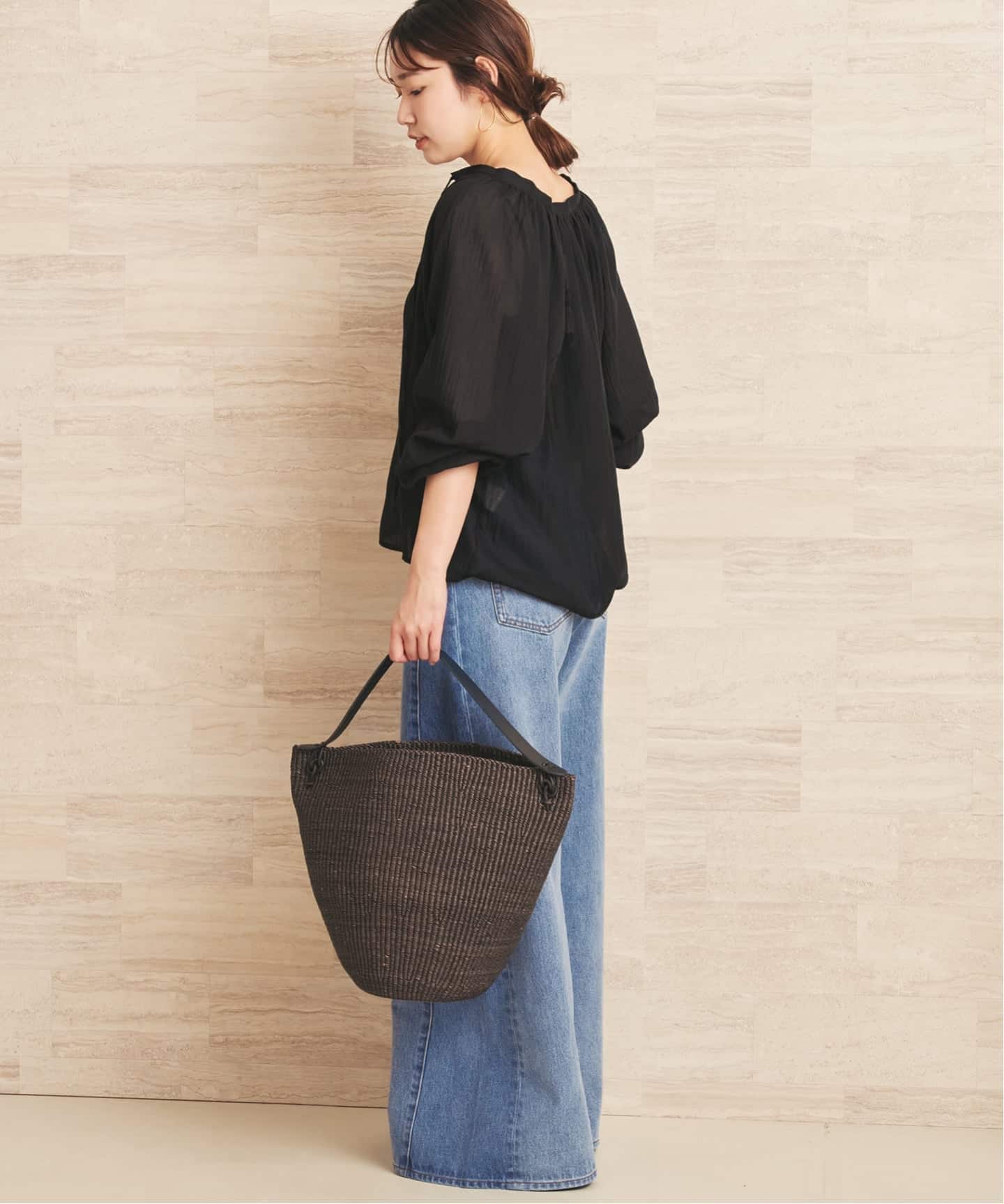 le / ル NATURAL COTTON SHIRRING ブラウス（シャツ／ブラウス