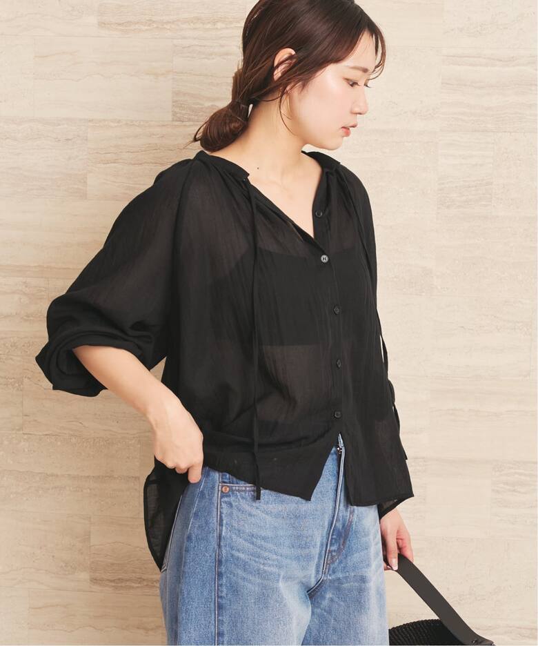 le / ル NATURAL COTTON SHIRRING ブラウス（シャツ／ブラウス 
