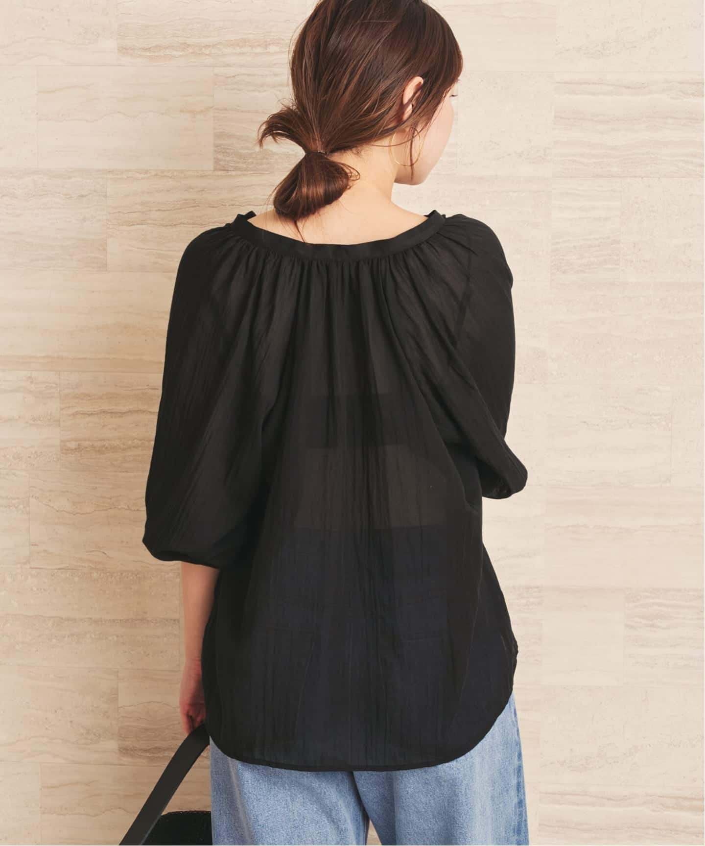 専用　plage COTTON SHIRRING ブラウス le / ル NATURAL COTTON SHIRRING ブラウス（シャツ／ブラウス