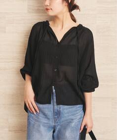 le / ル NATURAL COTTON SHIRRING ブラウス（シャツ／ブラウス 